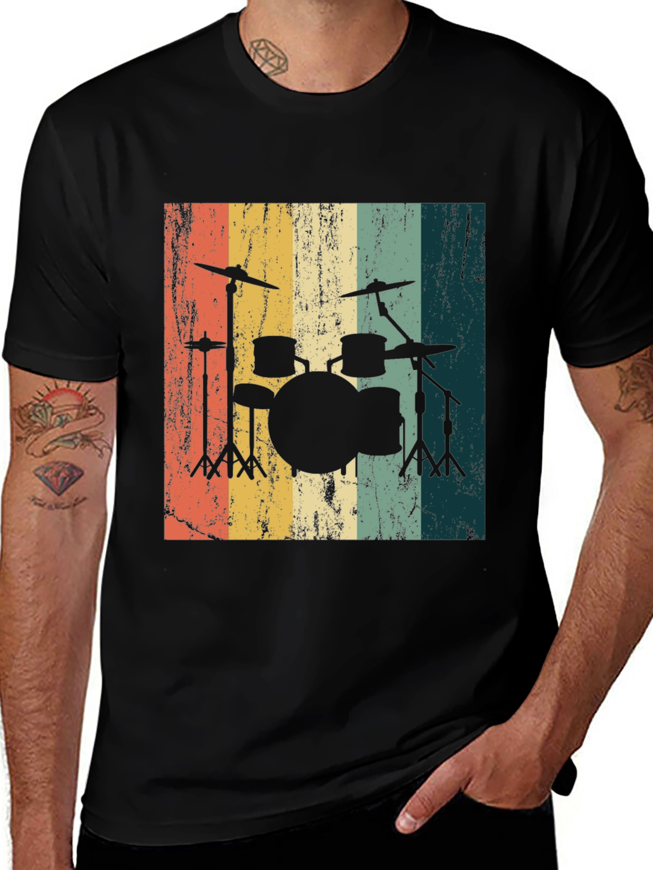Variant 16 of Vintage Drum Set T-Shirt - Retro Percussion Tee