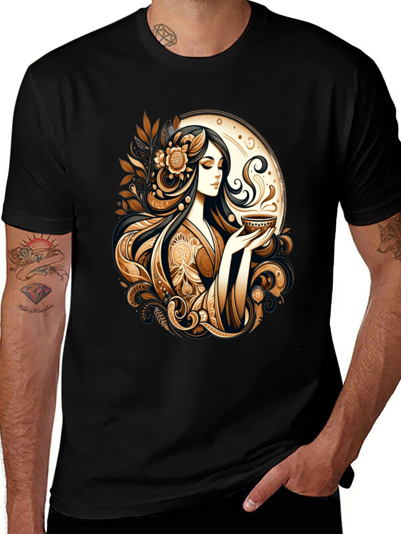 Variant 6 of Elegant Woman Tea Art Graphic Tee