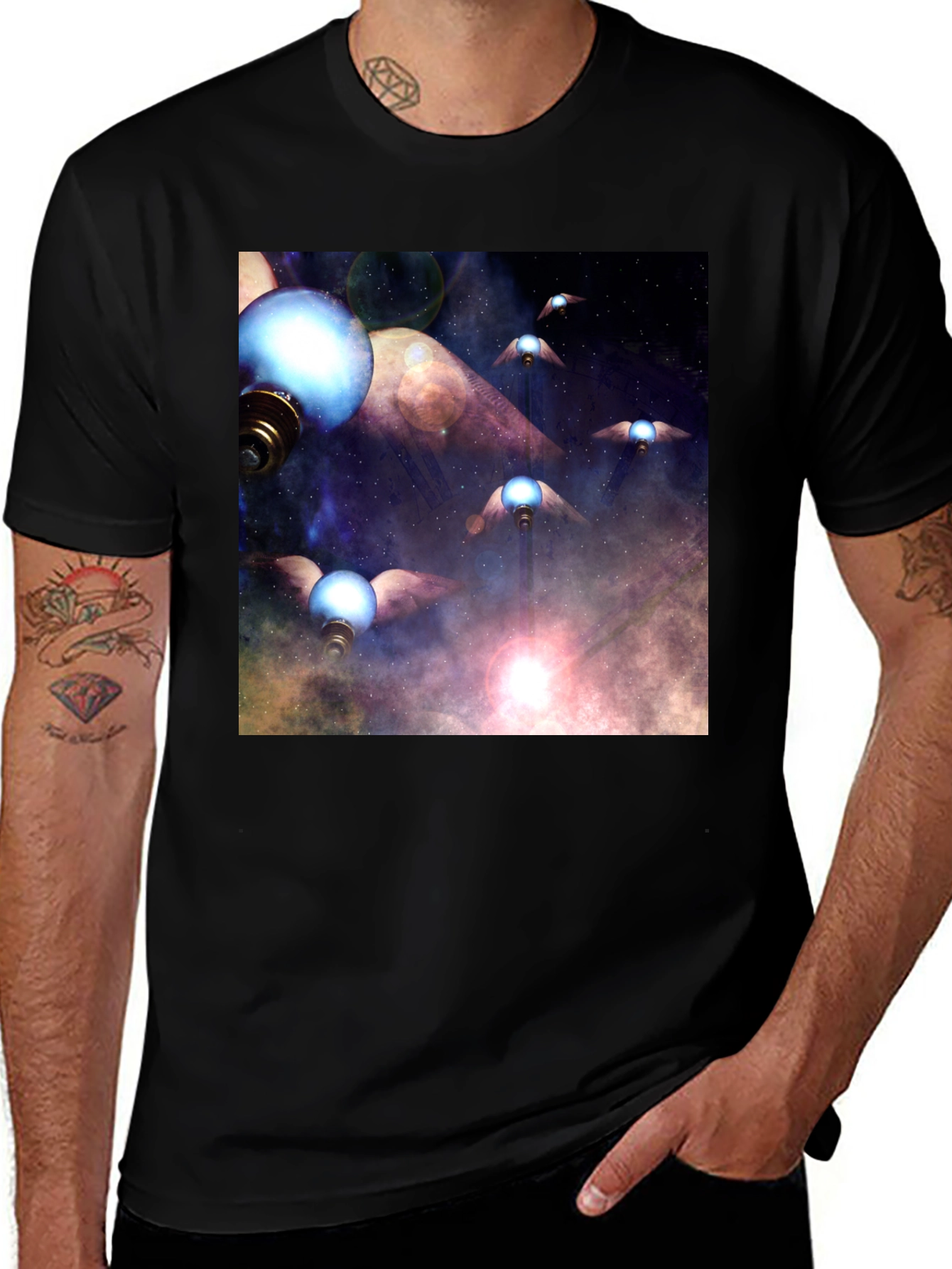 Variant 19 of Galaxy Flying Bulbs T-Shirt