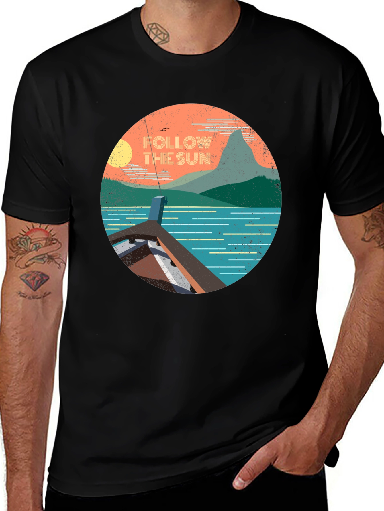 Variant 4 of Follow the Sun Graphic Tee - Tropical Adventure T-Shirt