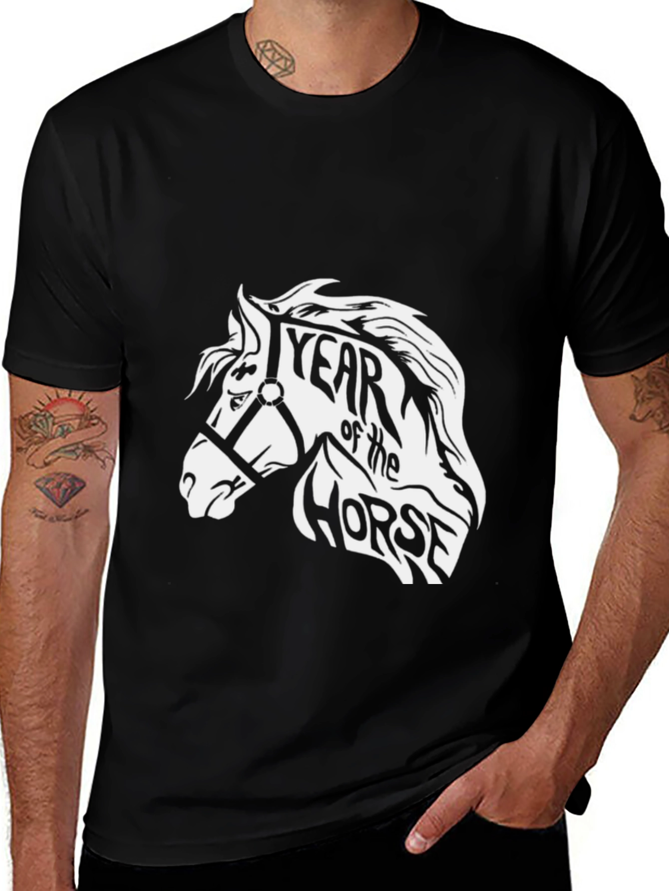 Variant 28 of Year of the Horse Graphic Tee - Black