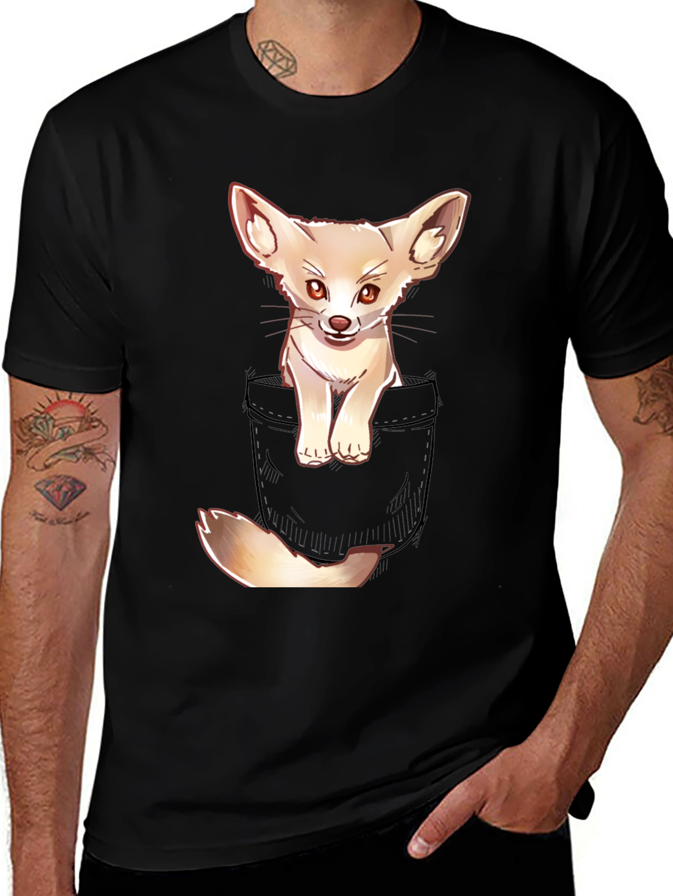 Variant 19 of Cute Fennec Fox Pocket T-Shirt