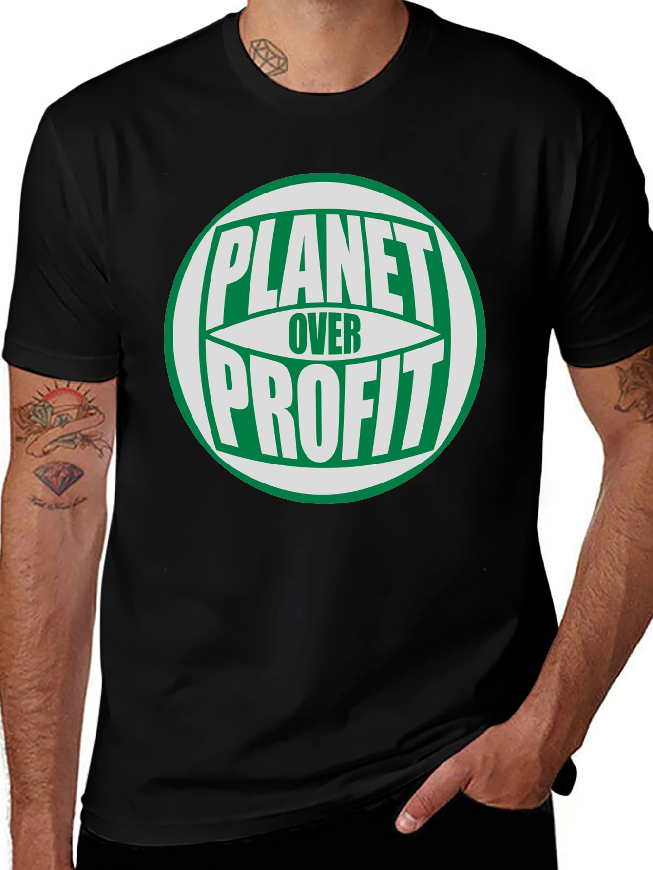 Variant 15 of Planet Over Profit Graphic T-Shirt - Eco Conscious Tee