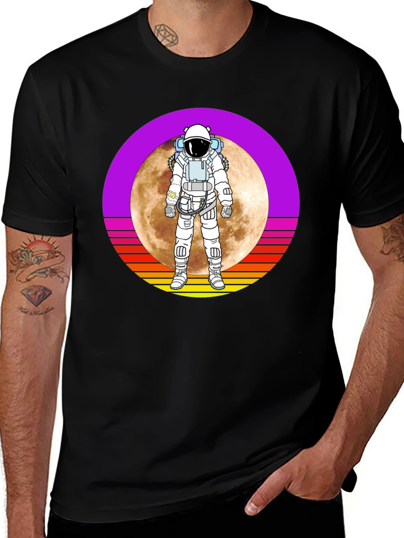 Variant 16 of Astronaut Moon Retro Graphic T-Shirt