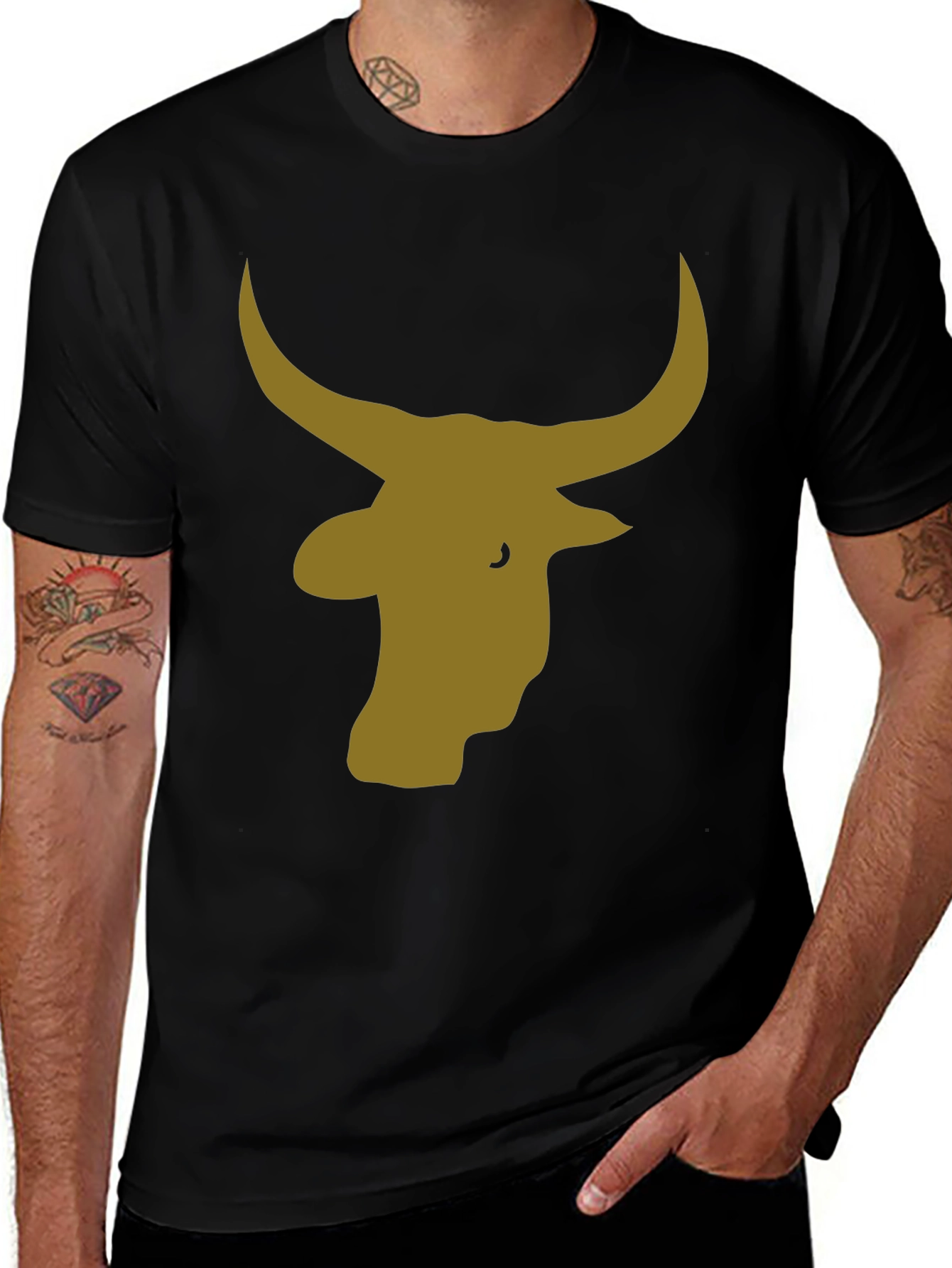 Variant 25 of Bull Silhouette Black T-Shirt