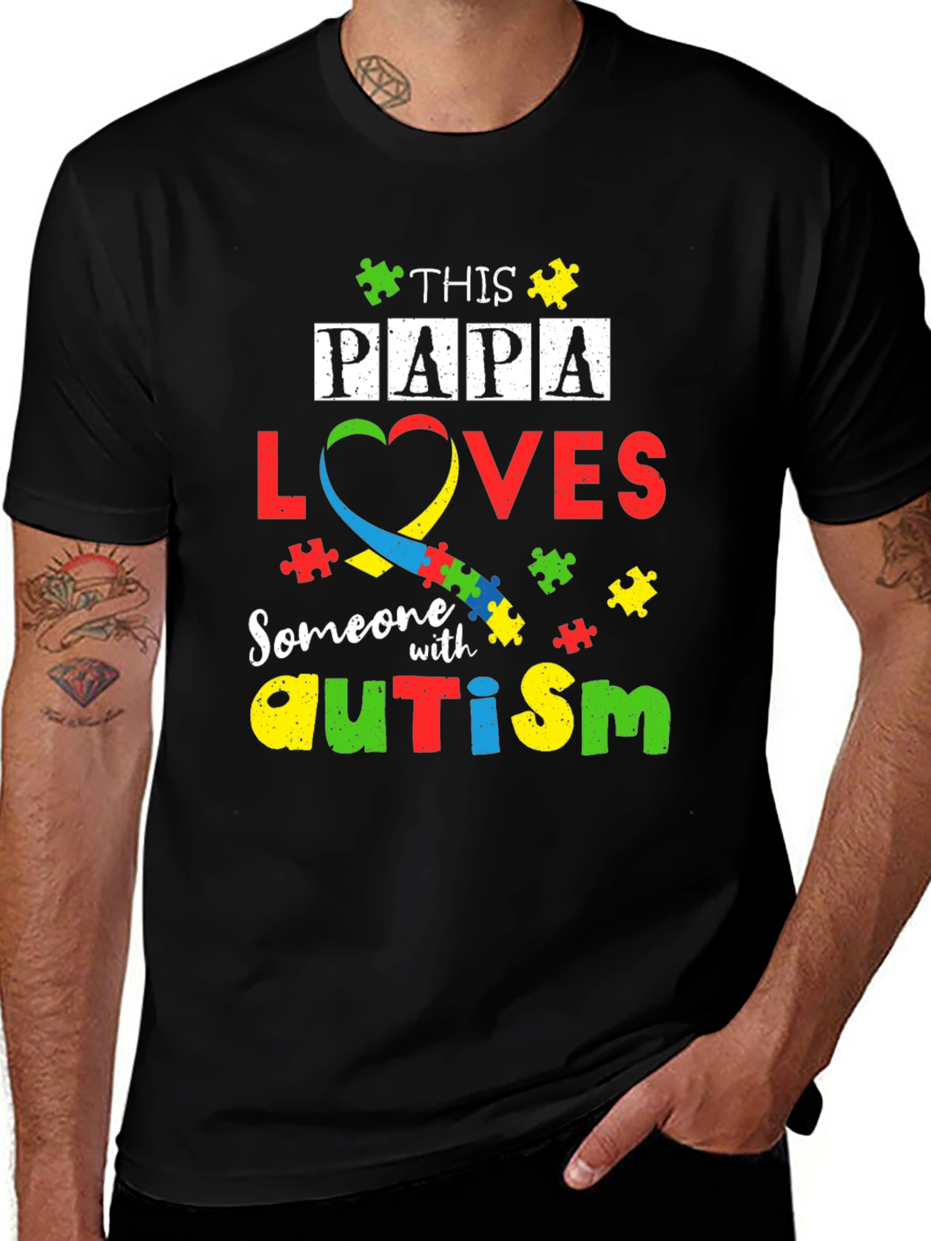 Papa Loves Autism T-Shirt