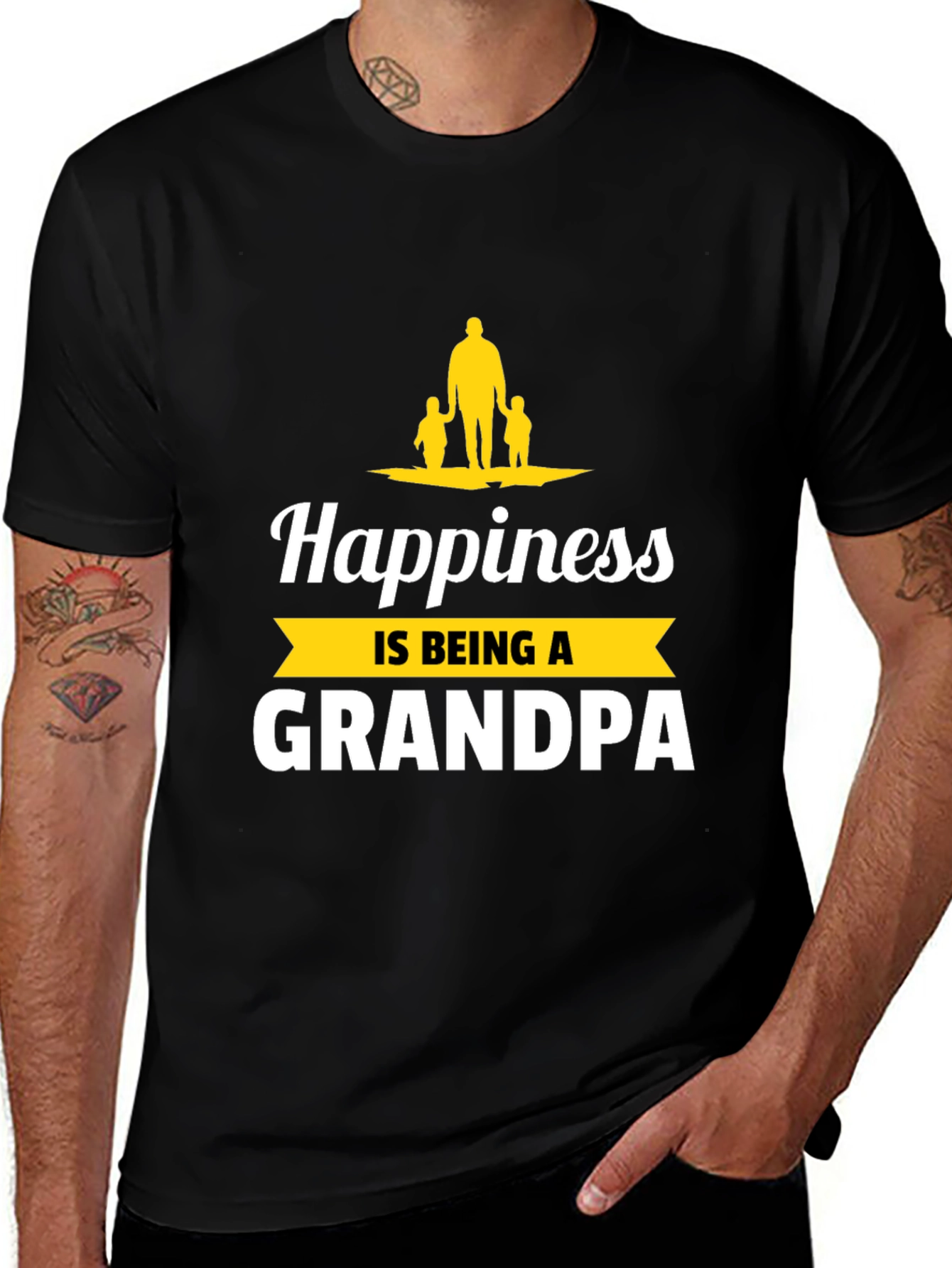 Variant 6 of Happiness is Being a Grandpa Graphic T-Shirt