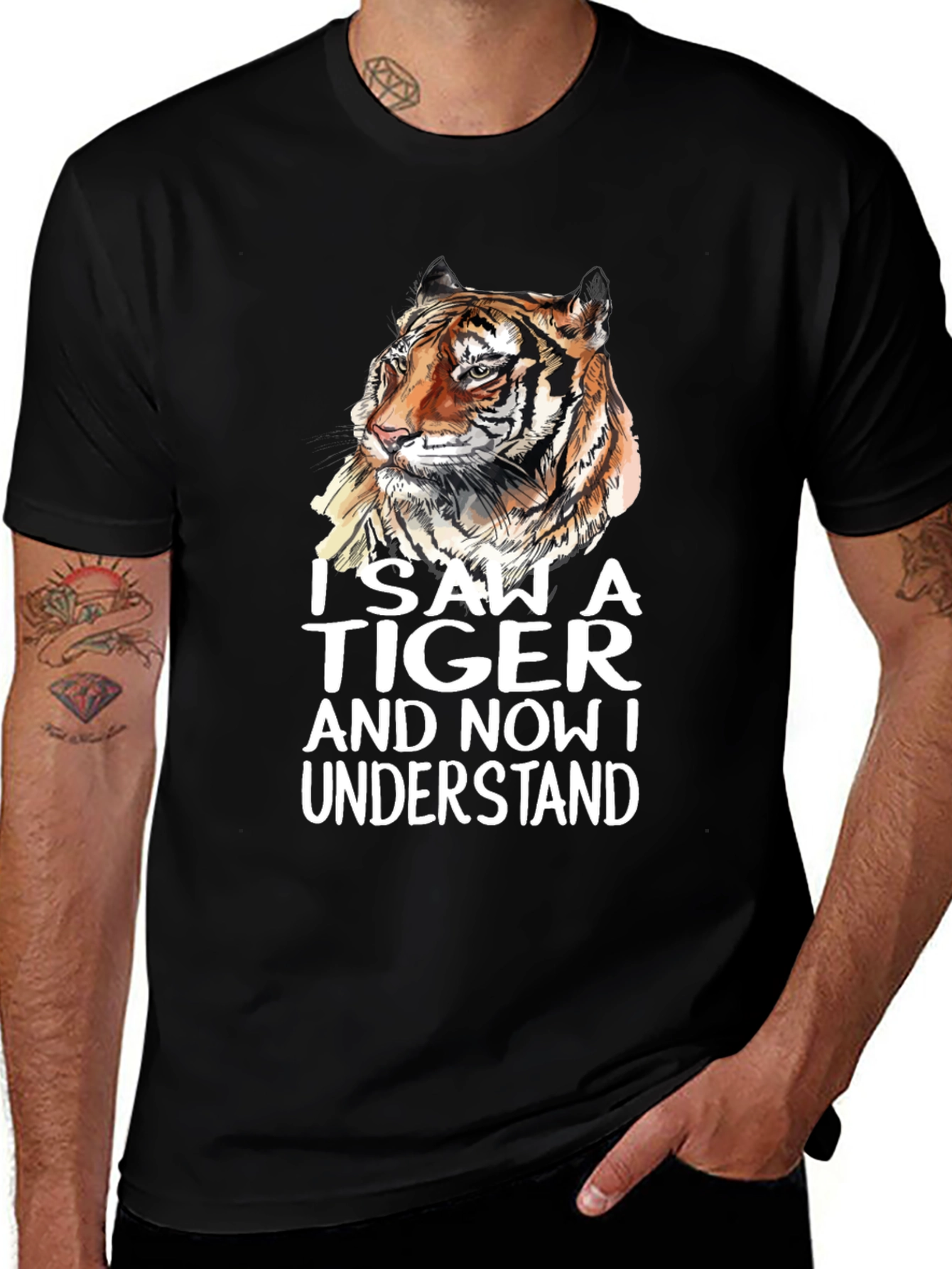 Variant 24 of I Saw A Tiger T-Shirt - Unique Graphic Tee