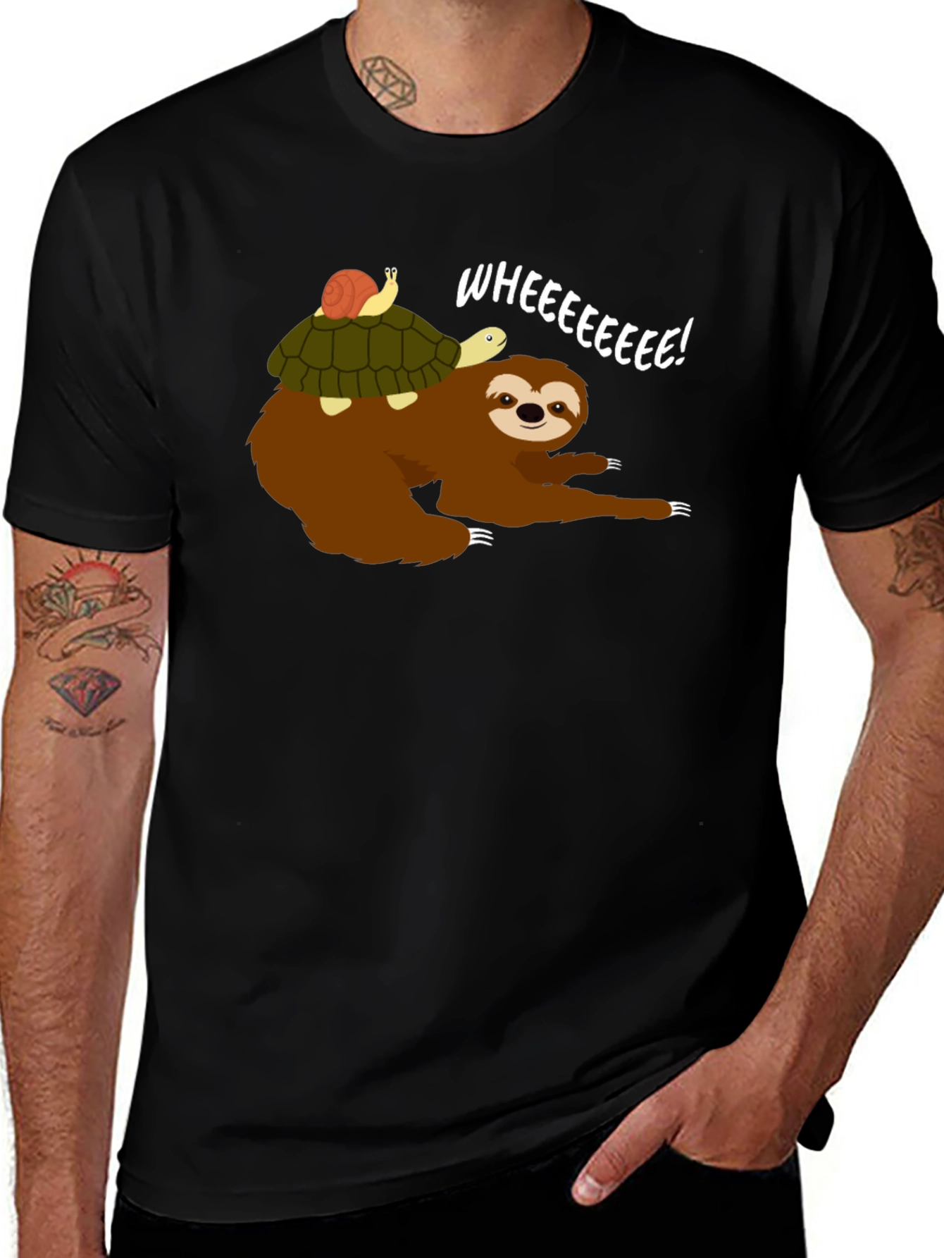 Variant 21 of Sloth Turtle Snail T-Shirt - Funny Animal Tee