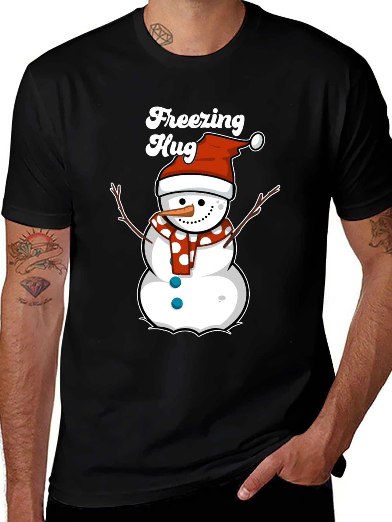 Freezing Hug Snowman Graphic Tee