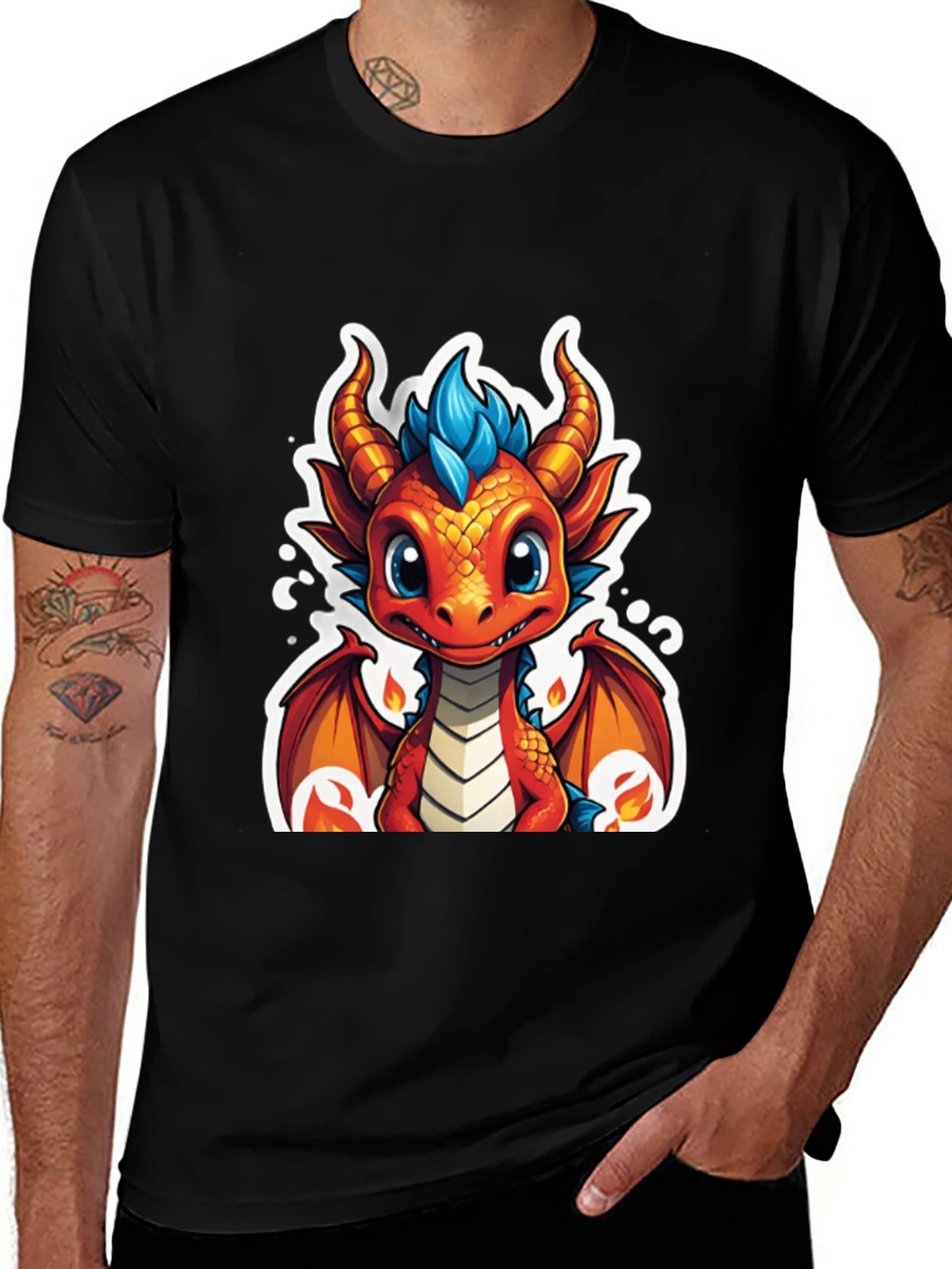 Variant 26 of Cartoon Dragon Graphic Tee