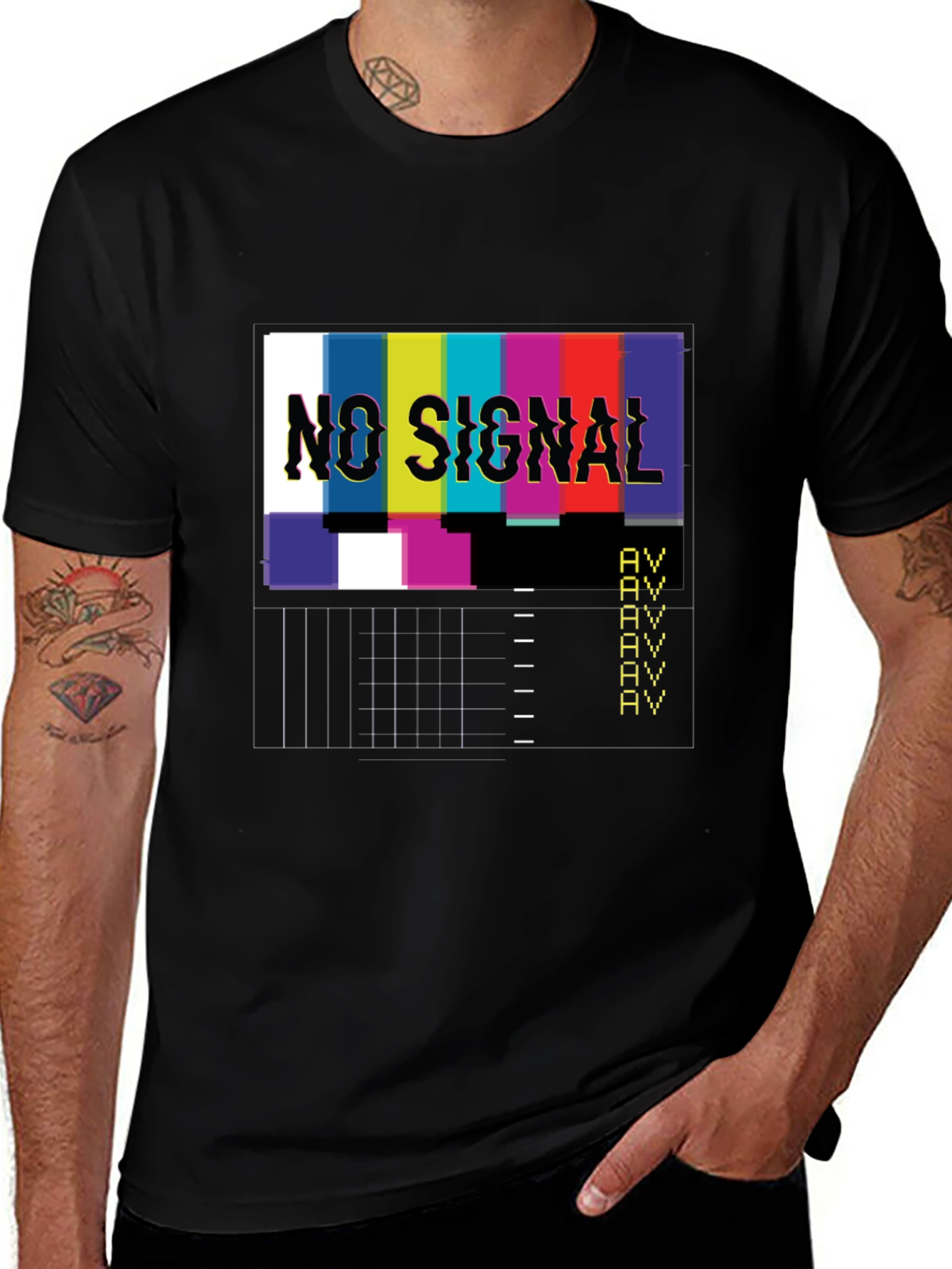 Variant 19 of No Signal Graphic Print Black T-Shirt