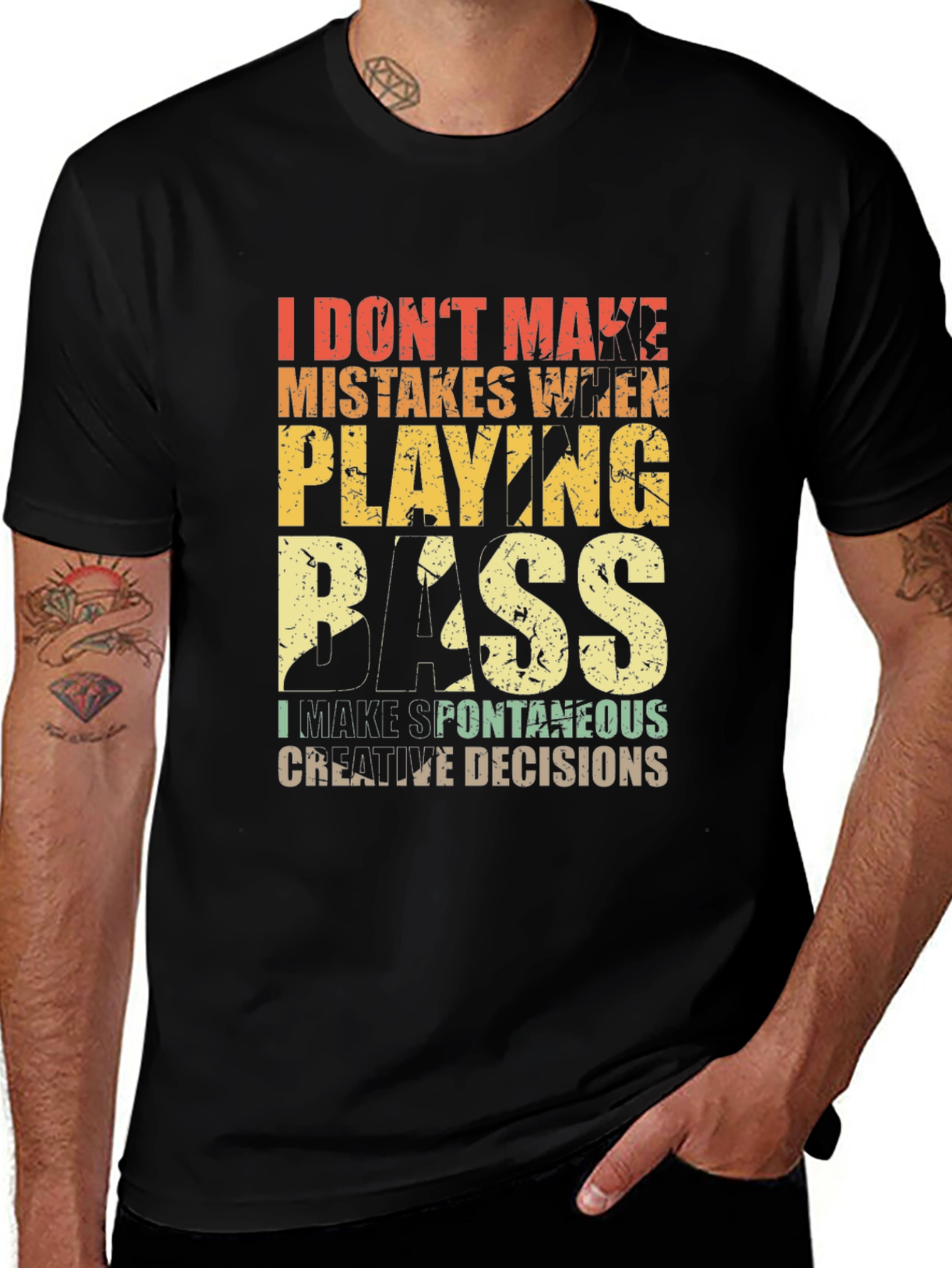 Variant 9 of Bass Player T-Shirt: I Don't Make Mistakes