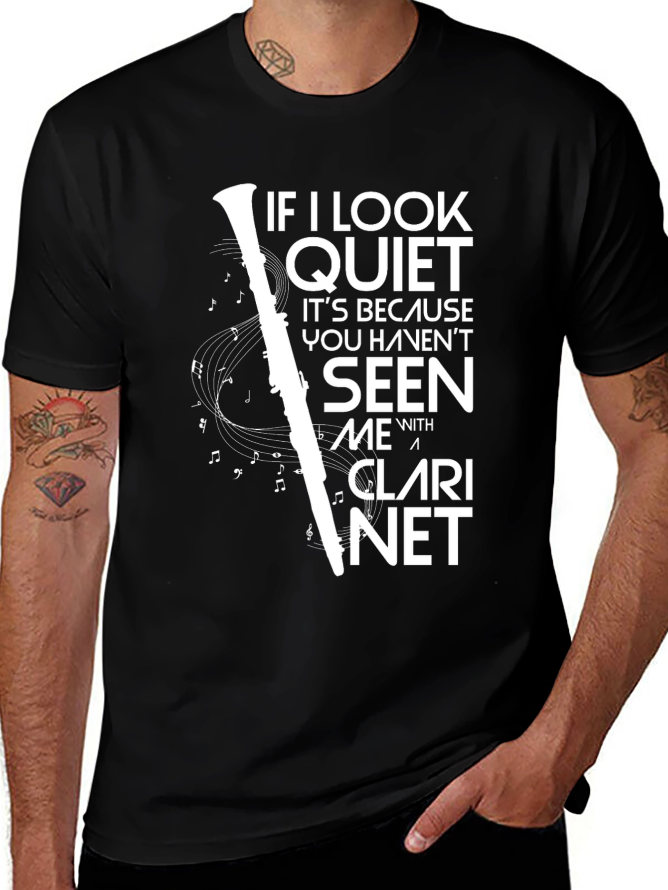 Variant 14 of Funny Clarinet Player T-Shirt - If I Look Quiet