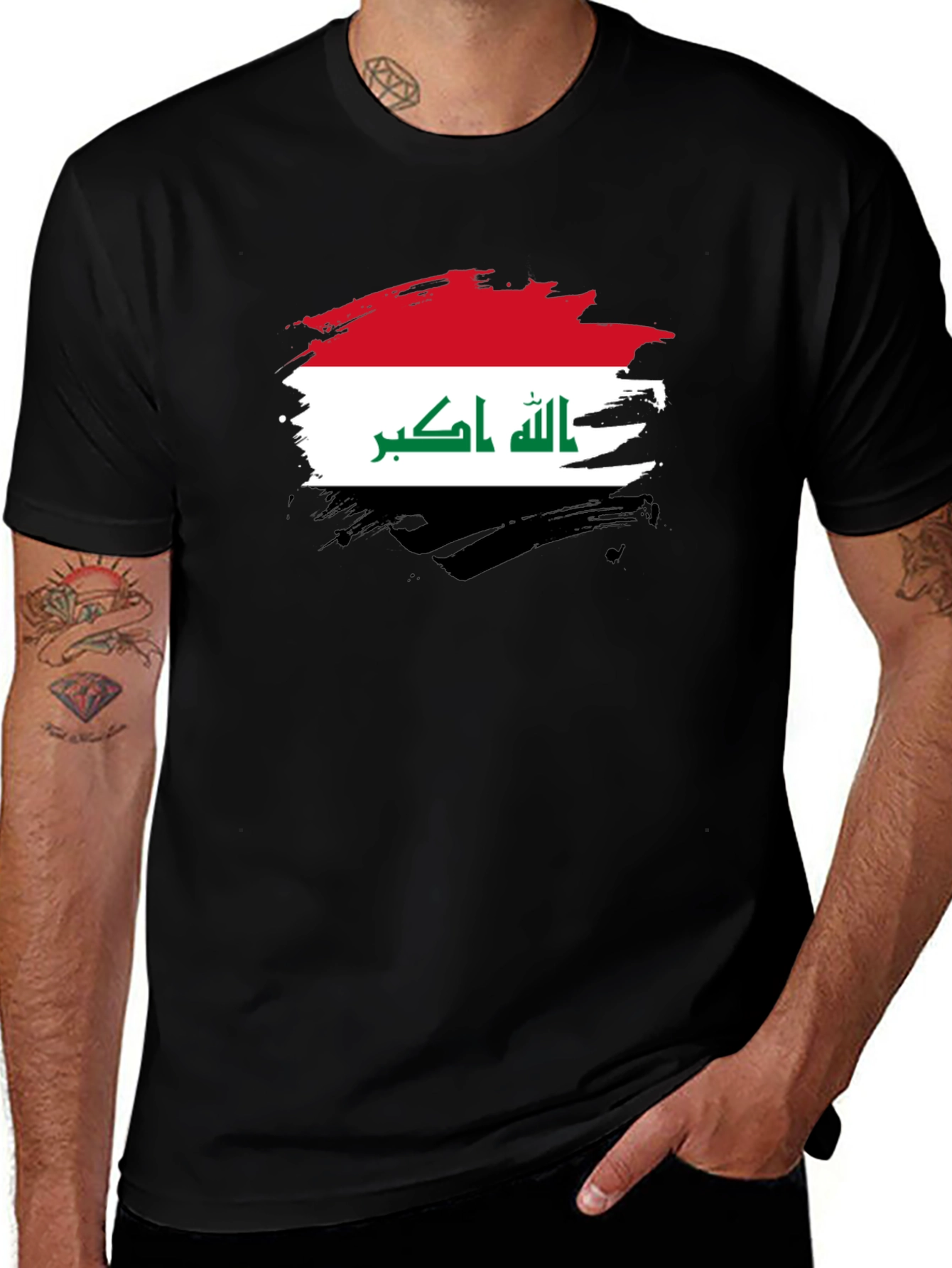 Iraq Flag Brushstroke T-Shirt