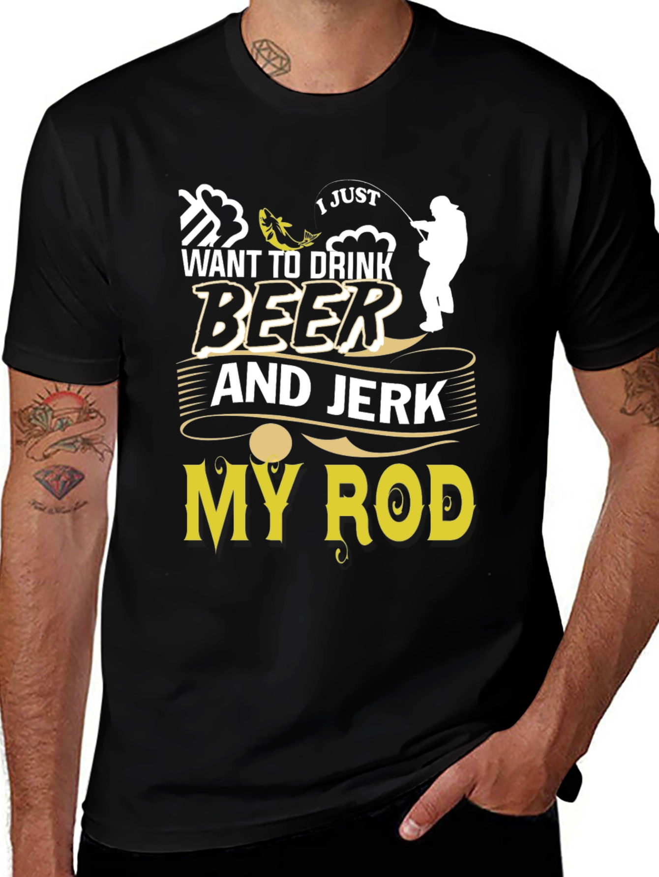 Variant 28 of Drink Beer and Jerk My Rod Graphic Tee