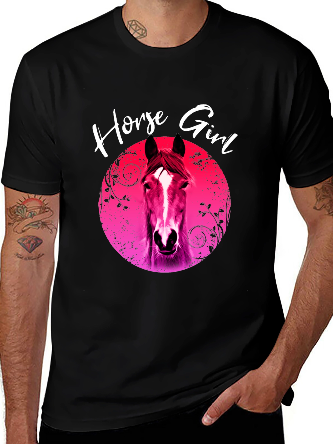 Variant 11 of Horse Girl Graphic Tee - Black Unisex T-Shirt