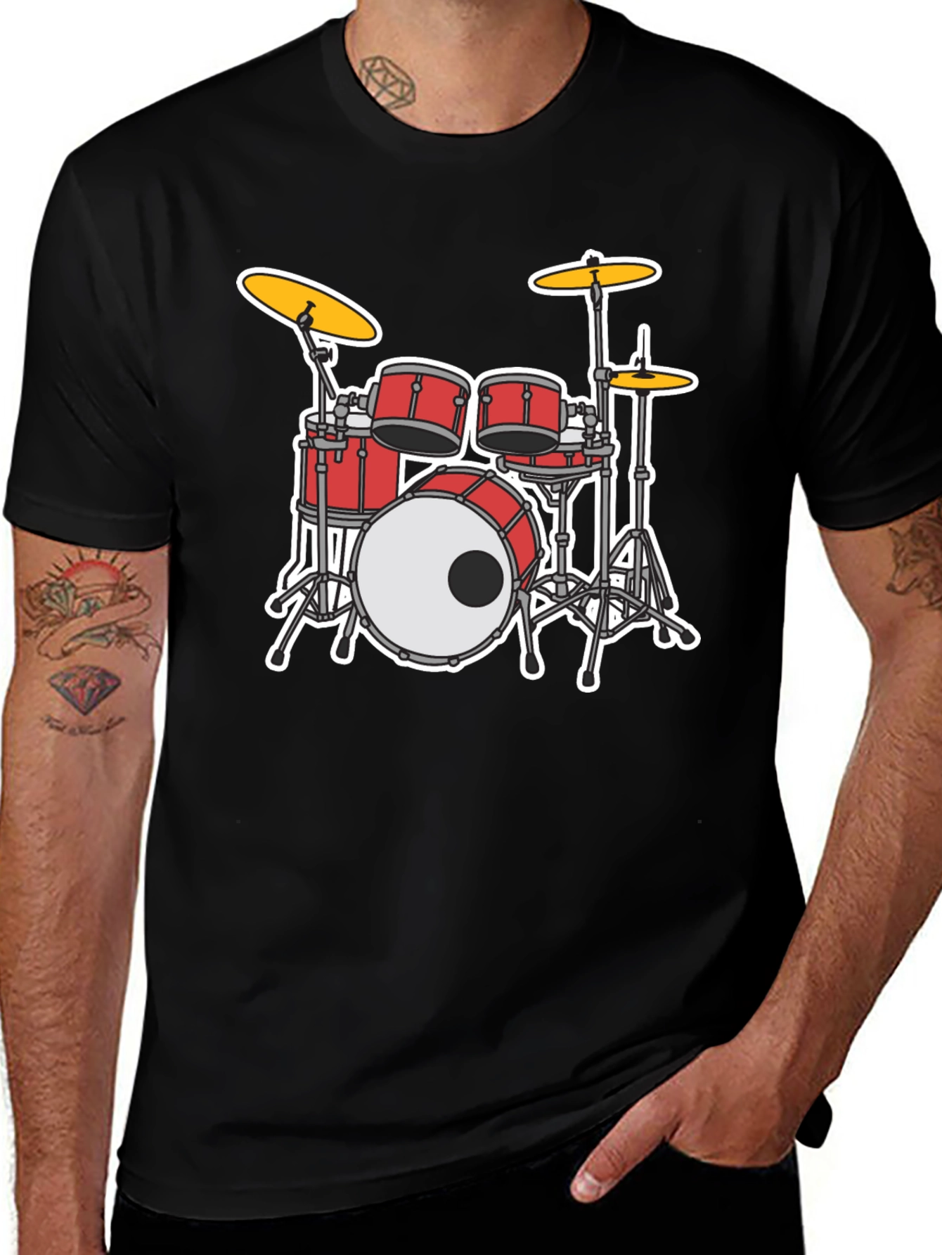 Variant 20 of Drum Set Graphic T-Shirt - Musician Tee
