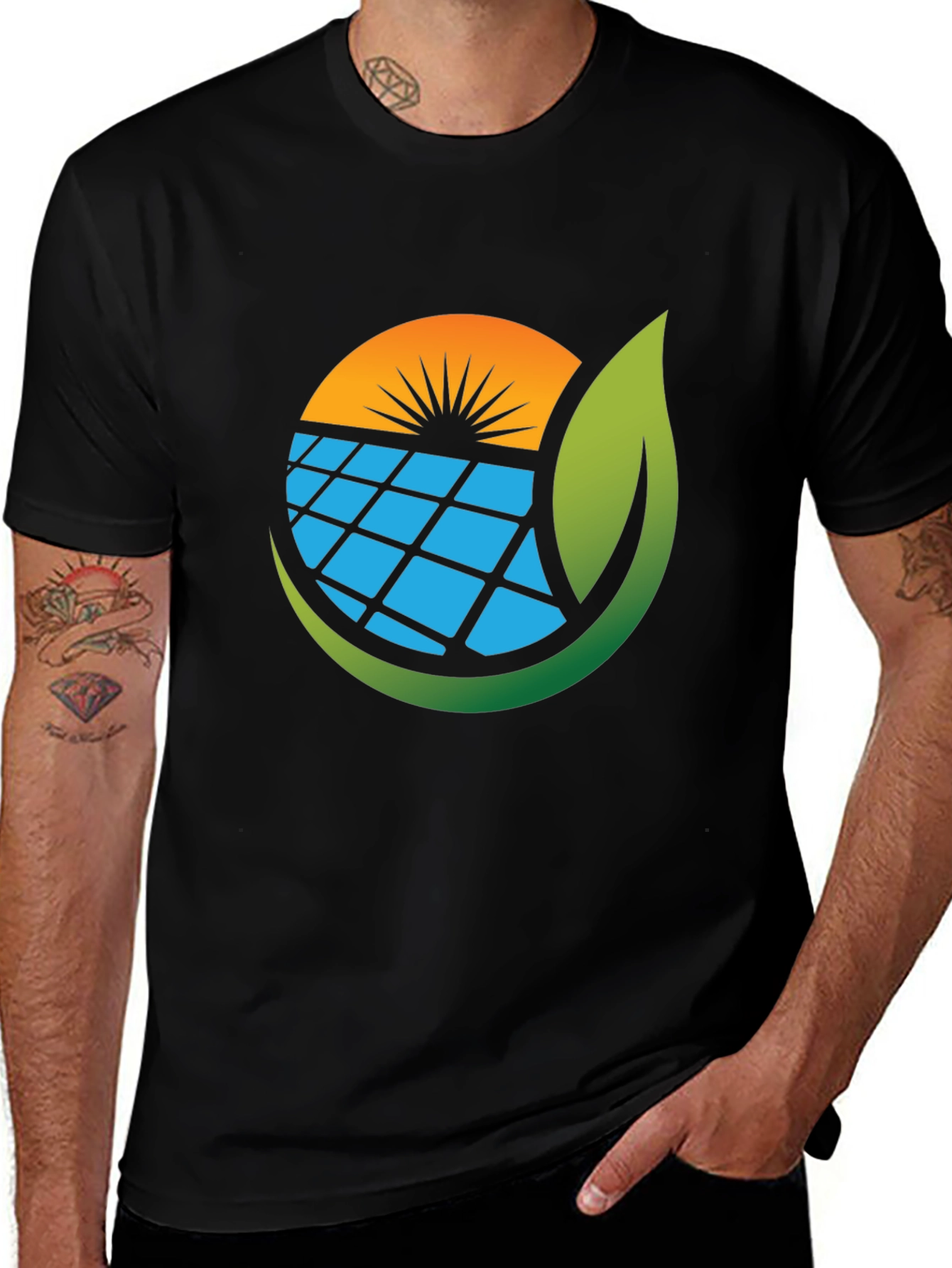 Eco-Friendly Solar Panel Graphic T-Shirt