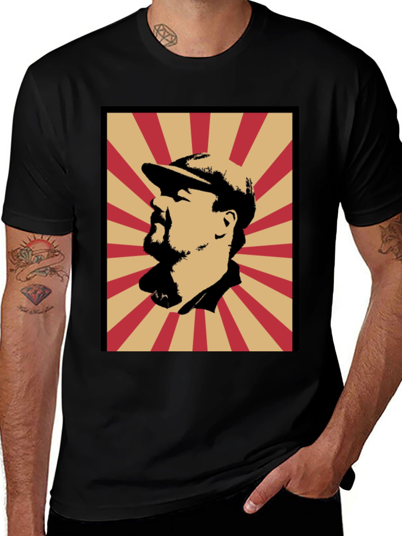 Variant 28 of Retro Graphic Tee - Man Silhouette with Beanie Hat