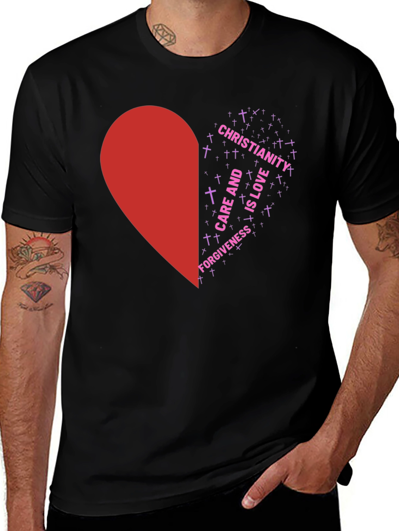Christianity Heart Graphic T-Shirt: Love & Forgiveness