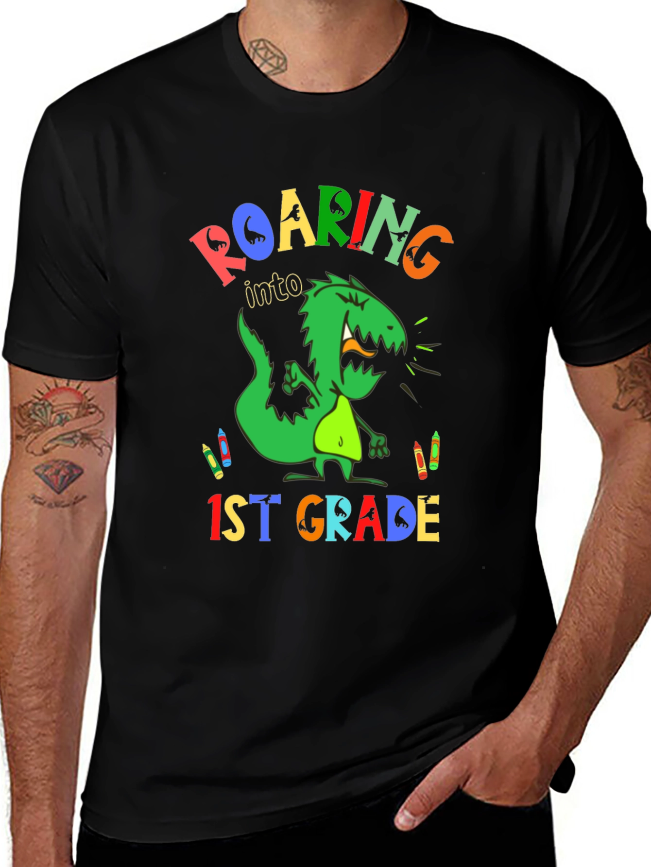 Roaring into 1st Grade Dinosaur T-Shirt