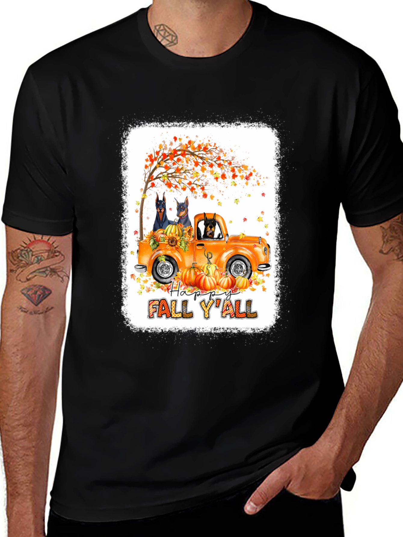 Fall Doberman Truck T-Shirt