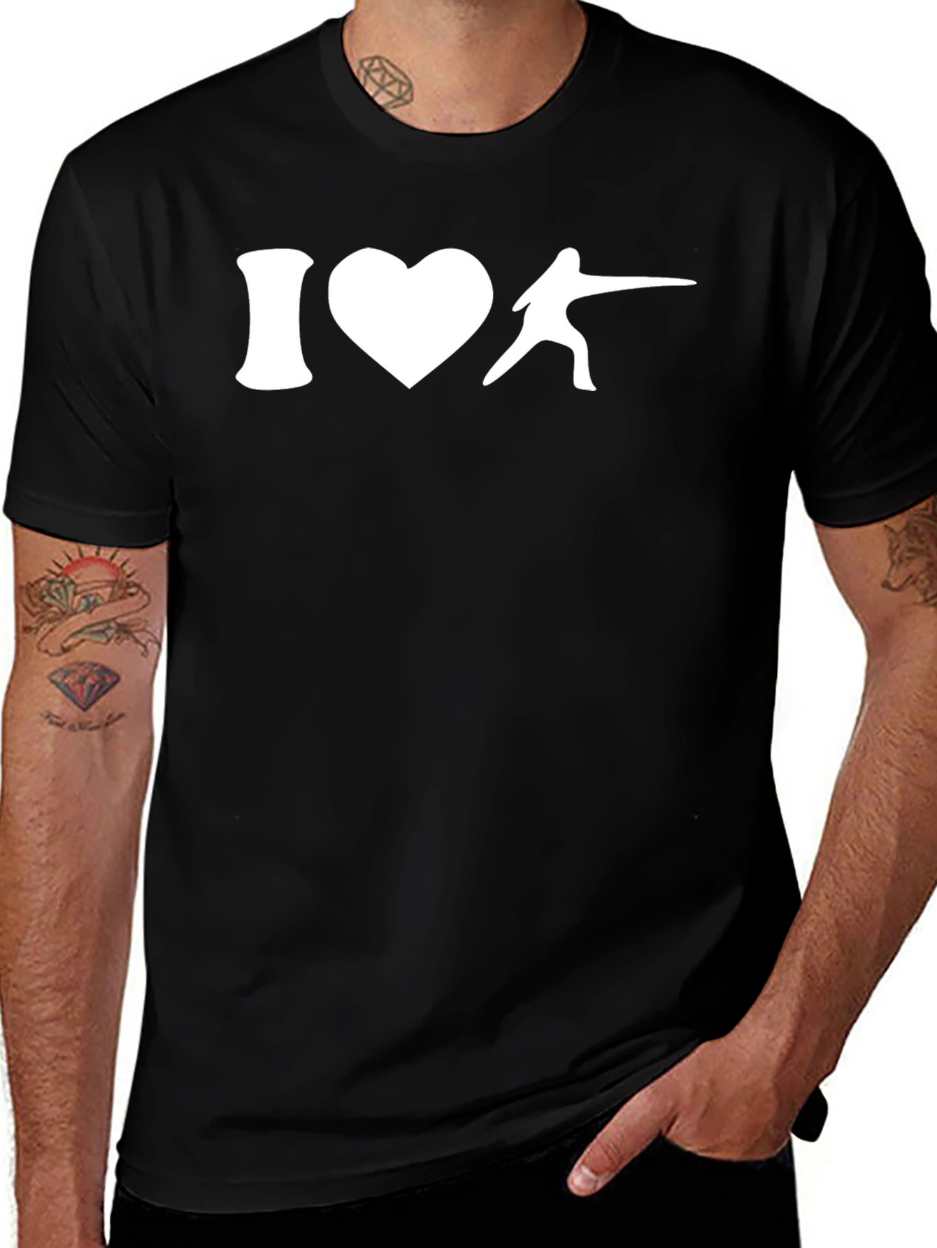 Variant 24 of I Love Fencing T-Shirt - Black
