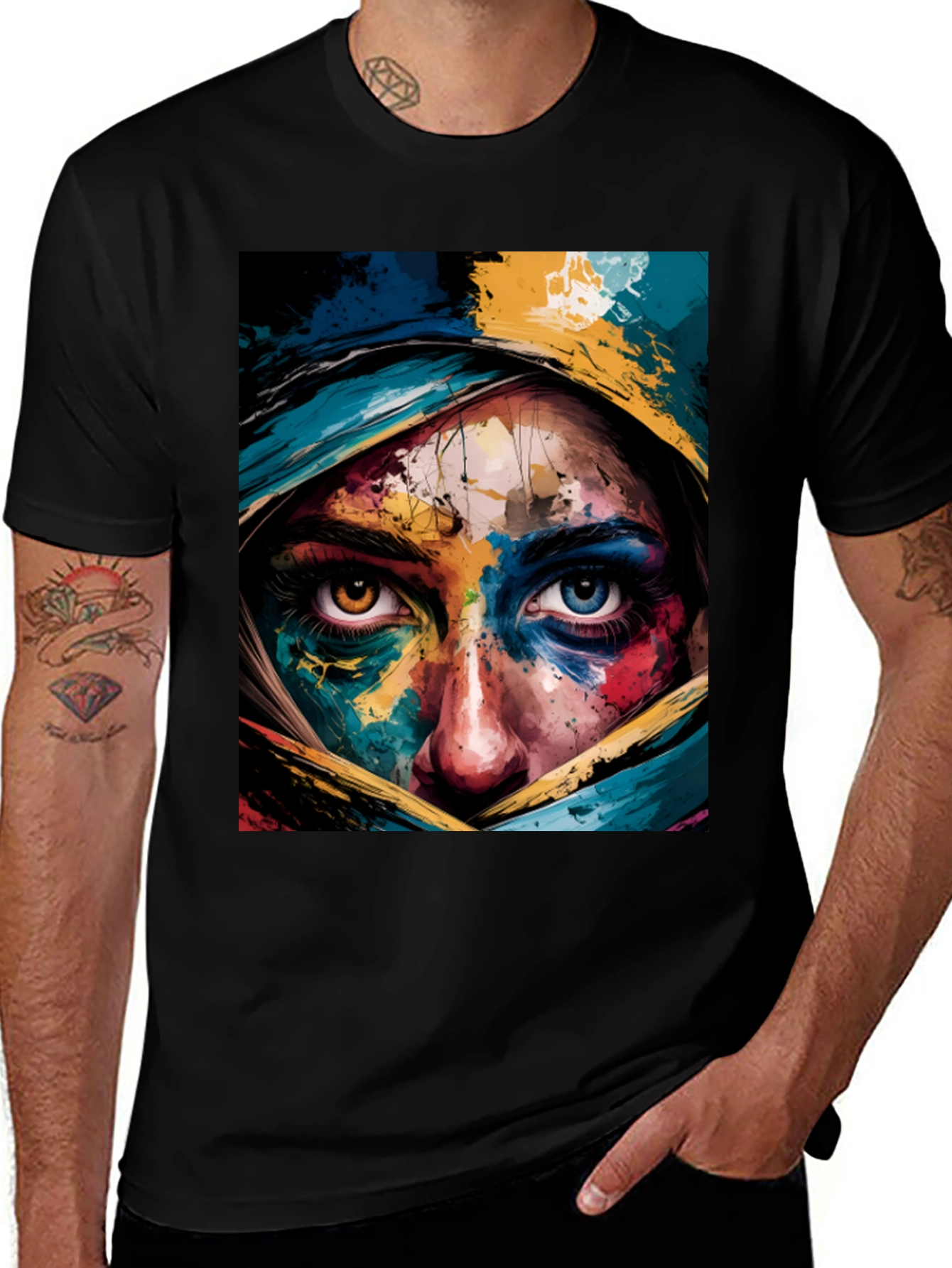 Variant 3 of Abstract Art Face Graphic T-Shirt