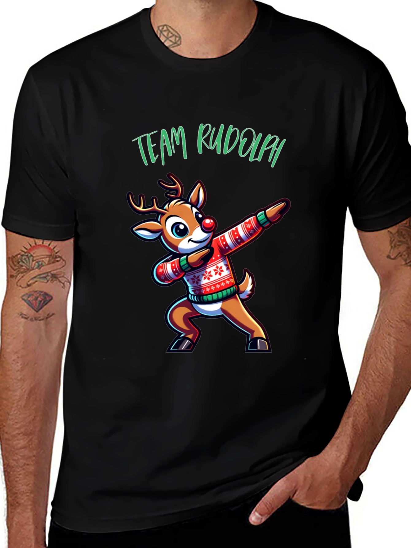 Team Rudolph Dabbing Reindeer Christmas T-Shirt