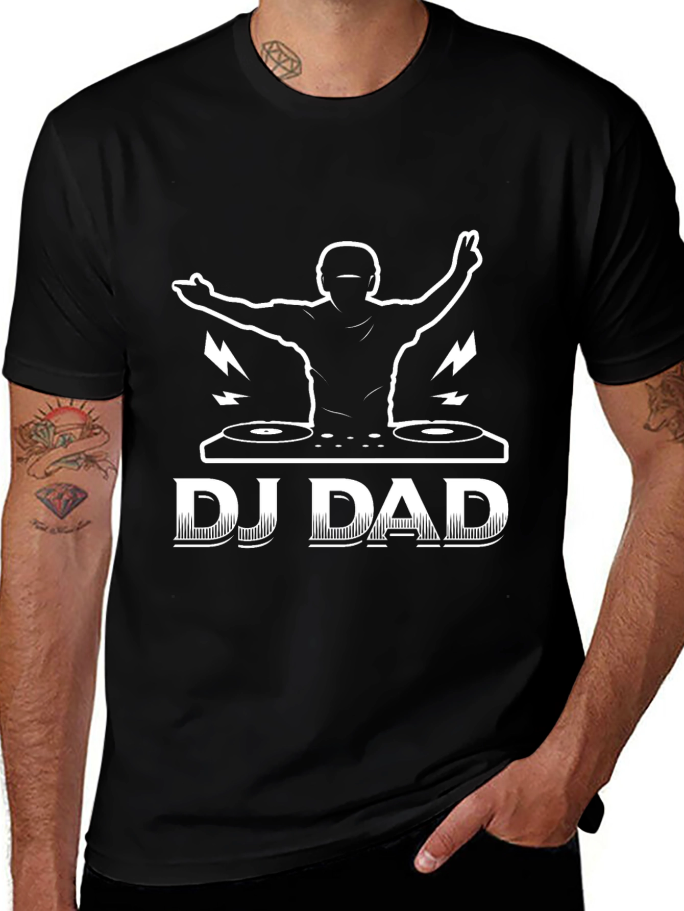 DJ Dad Graphic T-Shirt - Cool Music Lover Tee