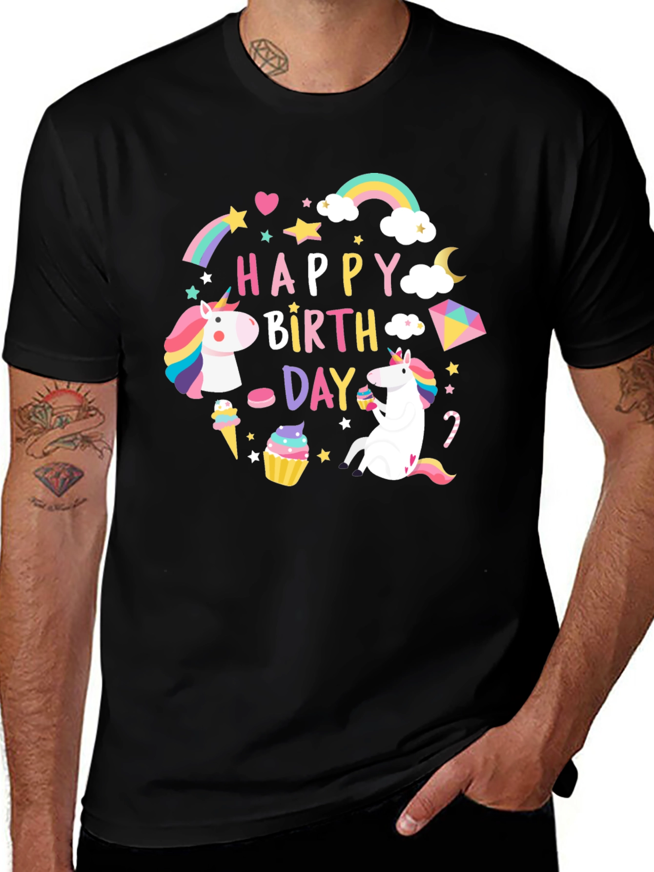 Variant 27 of Happy Birthday Unicorn Graphic T-Shirt