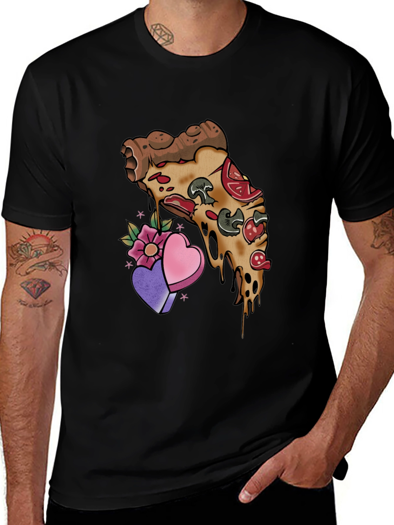 Variant 15 of Pizza Love T-Shirt - Foodie Valentine's Tee