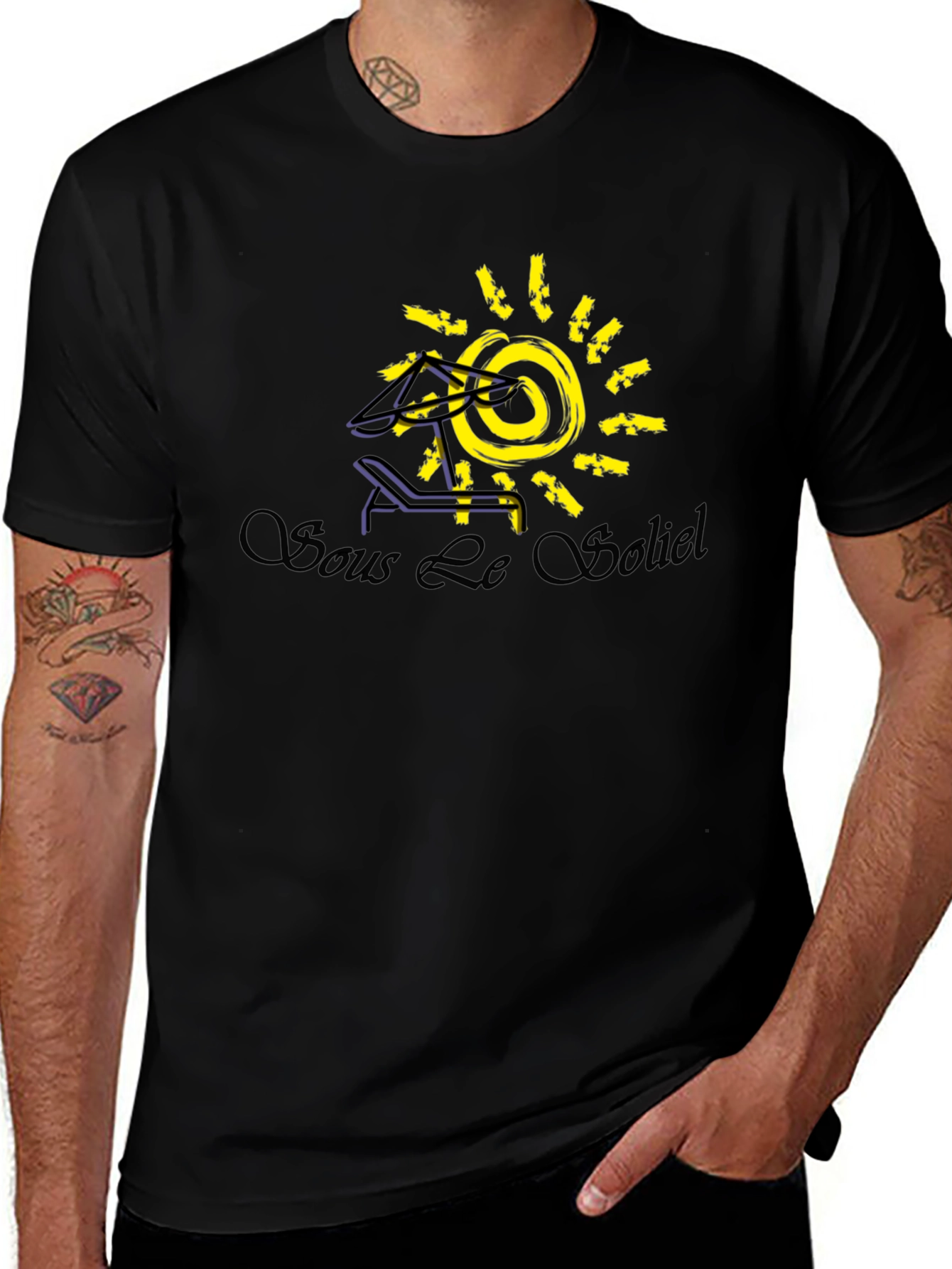 Variant 22 of Sous Le Soleil Graphic T-Shirt - Relaxed Fit Cotton Tee