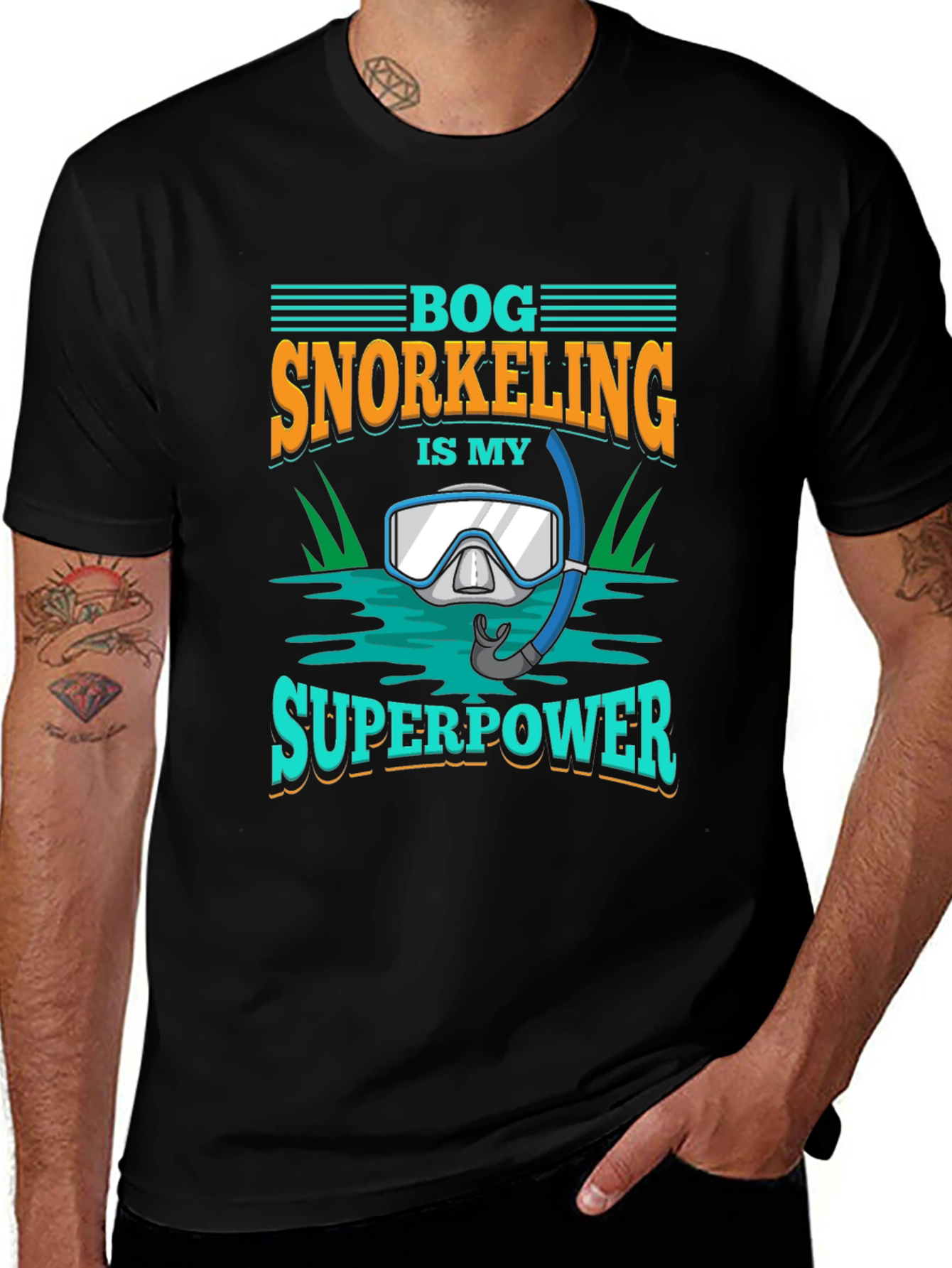 Variant 29 of Bog Snorkeling Superpower Graphic Tee