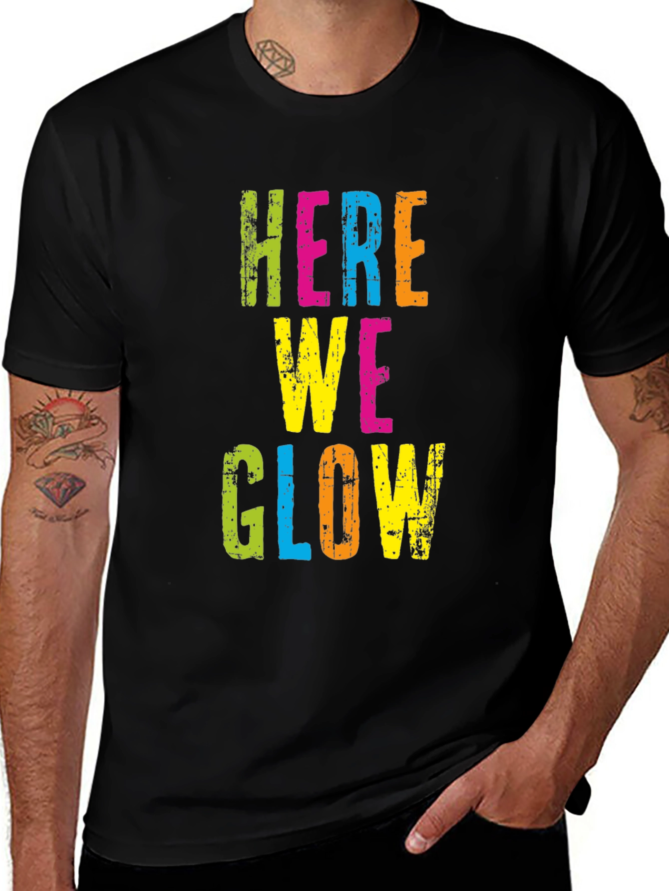 Variant 28 of Here We Glow Graphic Tee - Party Ready T-Shirt
