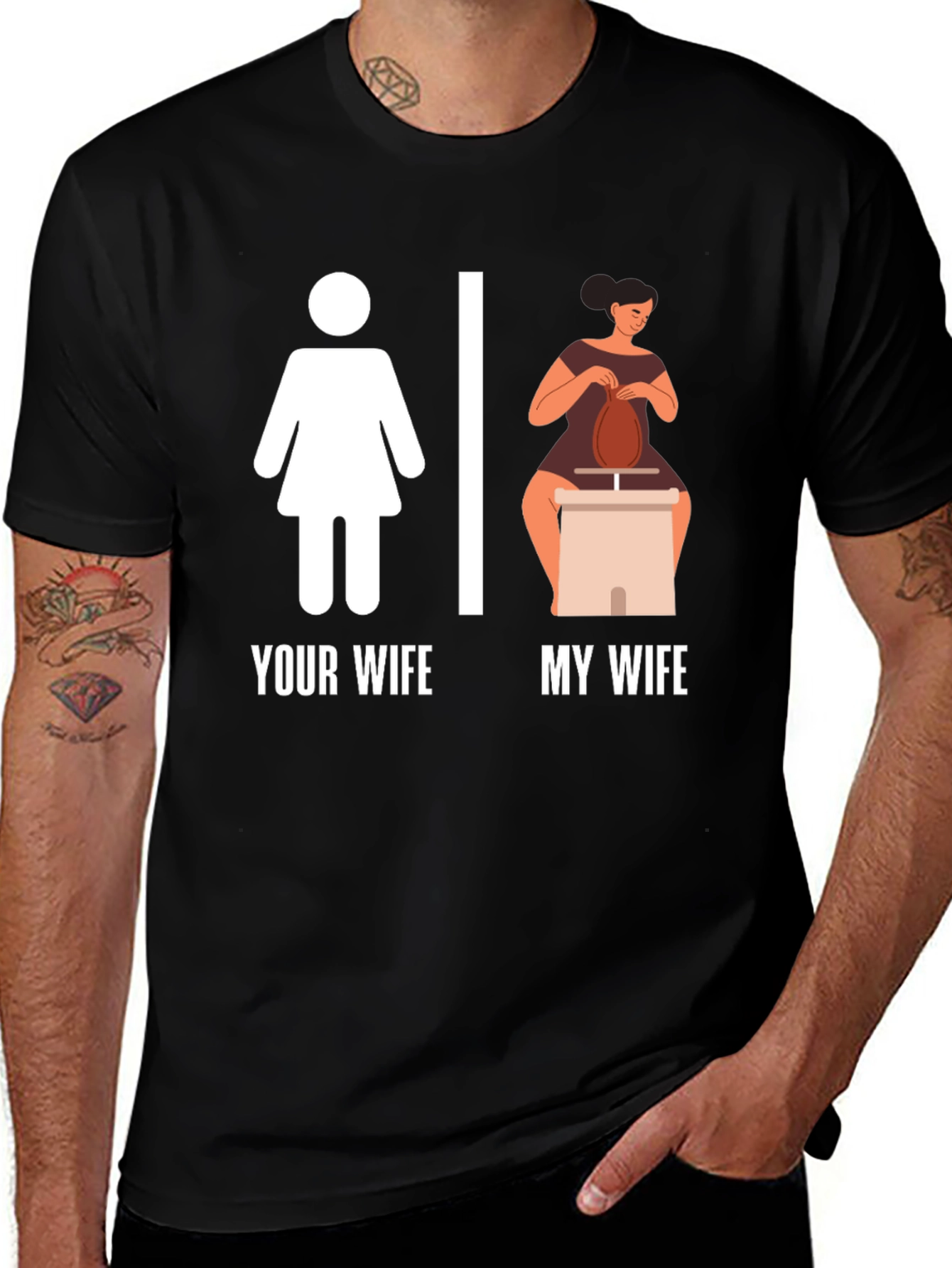 Black Your Wife My Wife T-Shirt Funny Pottery Graphic Tee main image
