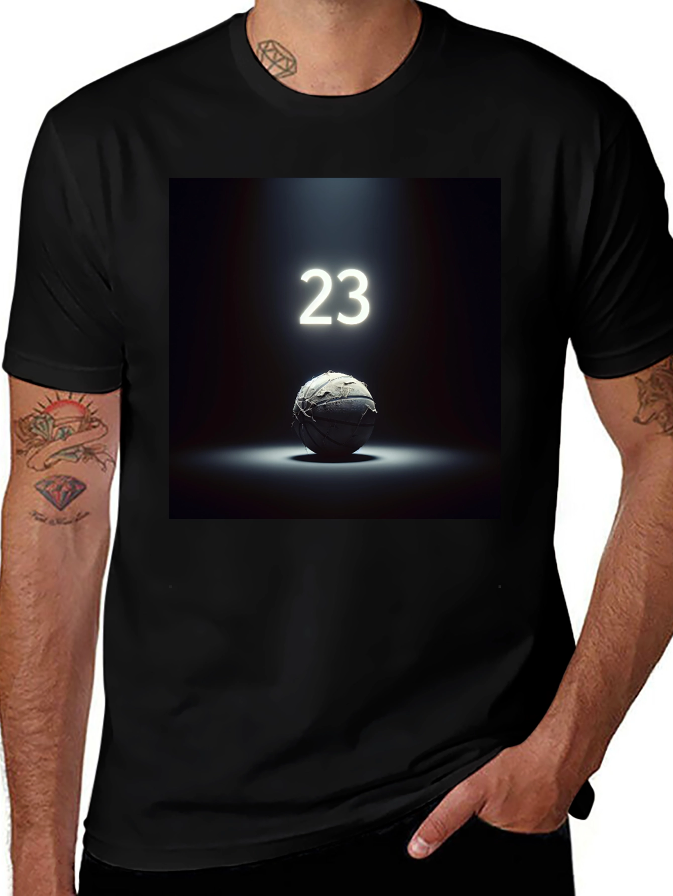 Variant 11 of Retro Basketball Tee - "23" Spotlight