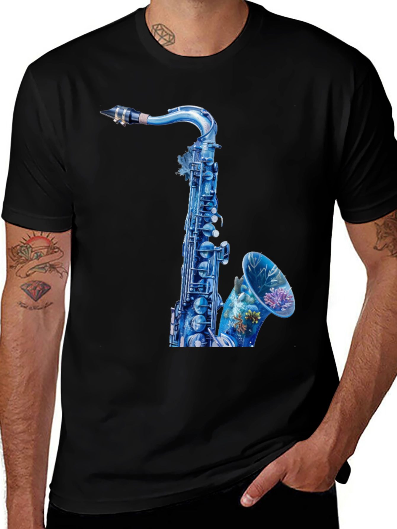 Saxophone Graphic Tee - Cool Music Lover Shirt