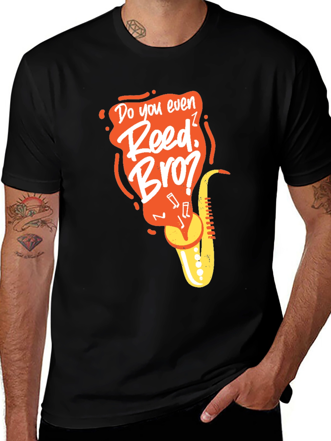 Black Do You Even Reed Bro? Graphic T-Shirt main image