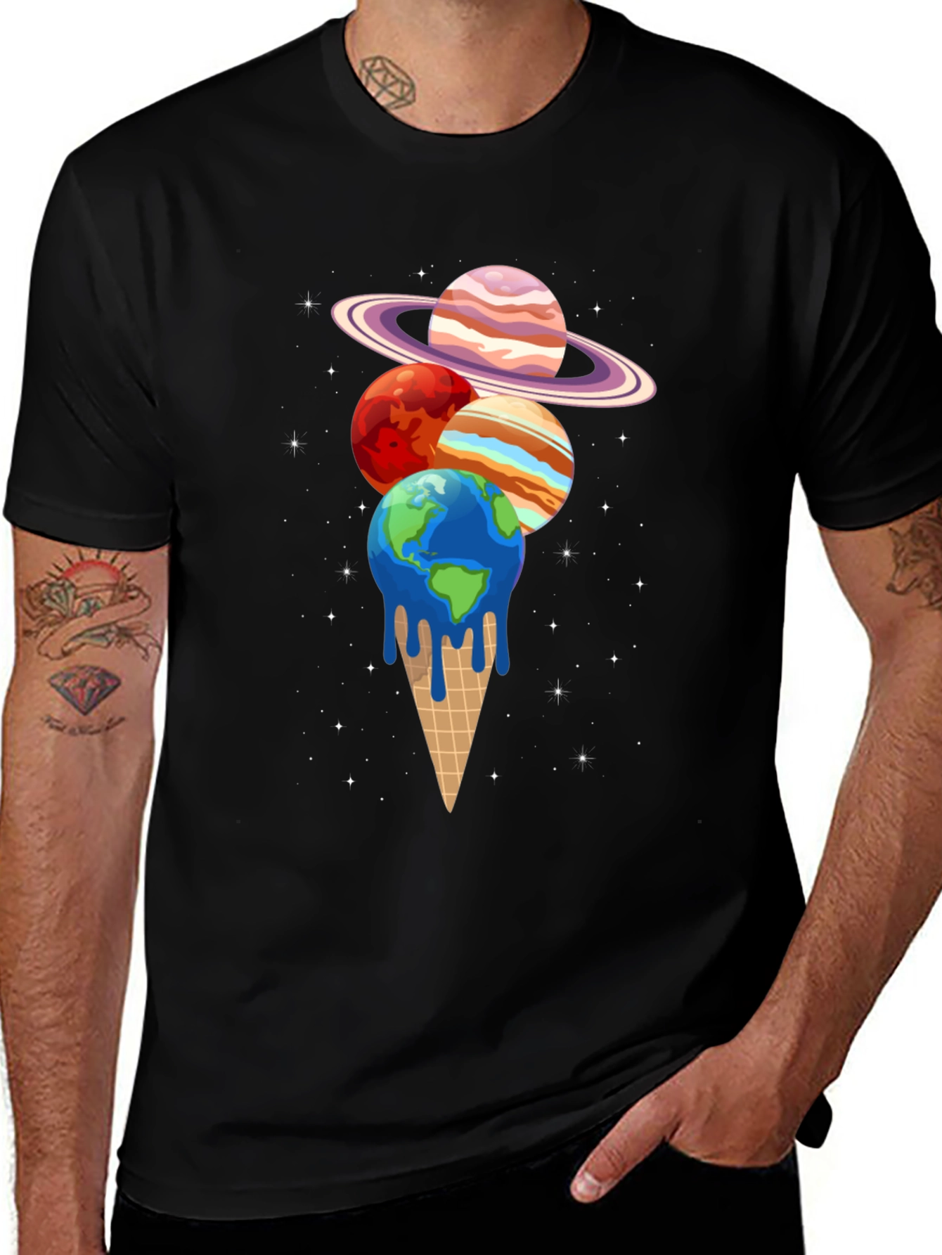 Variant 28 of Planetary Ice Cream T-Shirt - Black