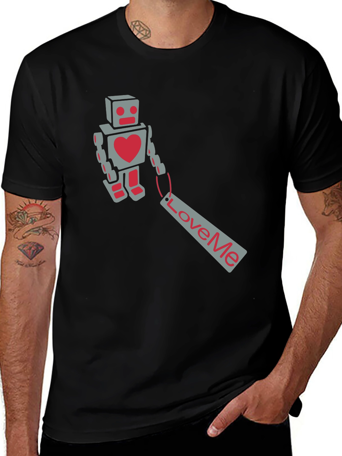 Variant 18 of Robot Love Me T-Shirt - Valentine's Day Graphic Tee
