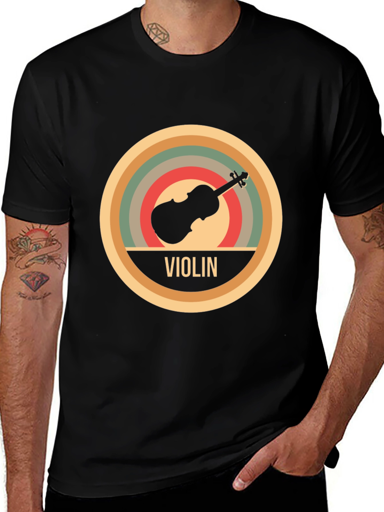 Variant 21 of Retro Violin T-Shirt - Classic Musical Tee for Musicians
