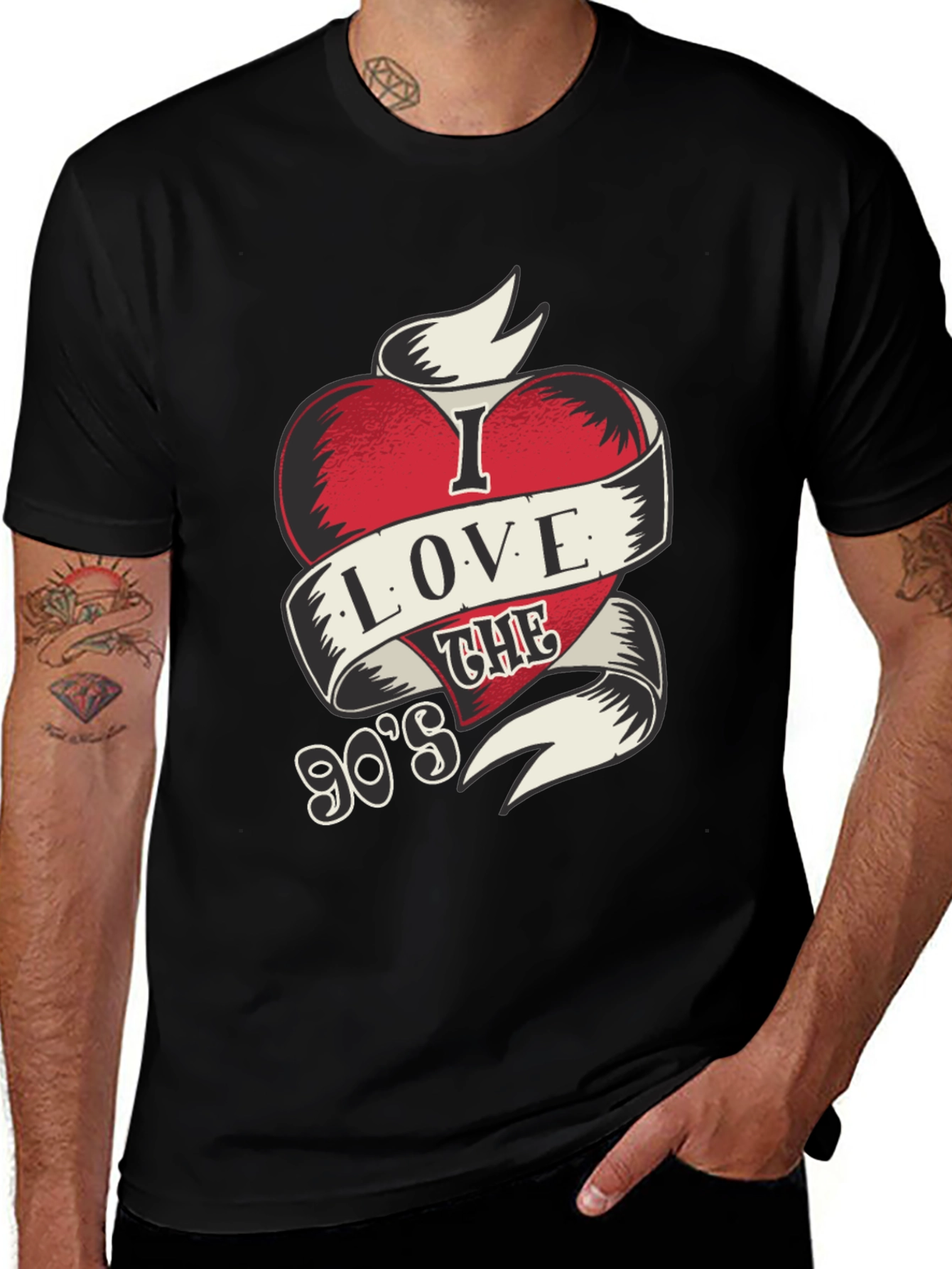 Variant 7 of I Love The 90's Men's Black Graphic Tee