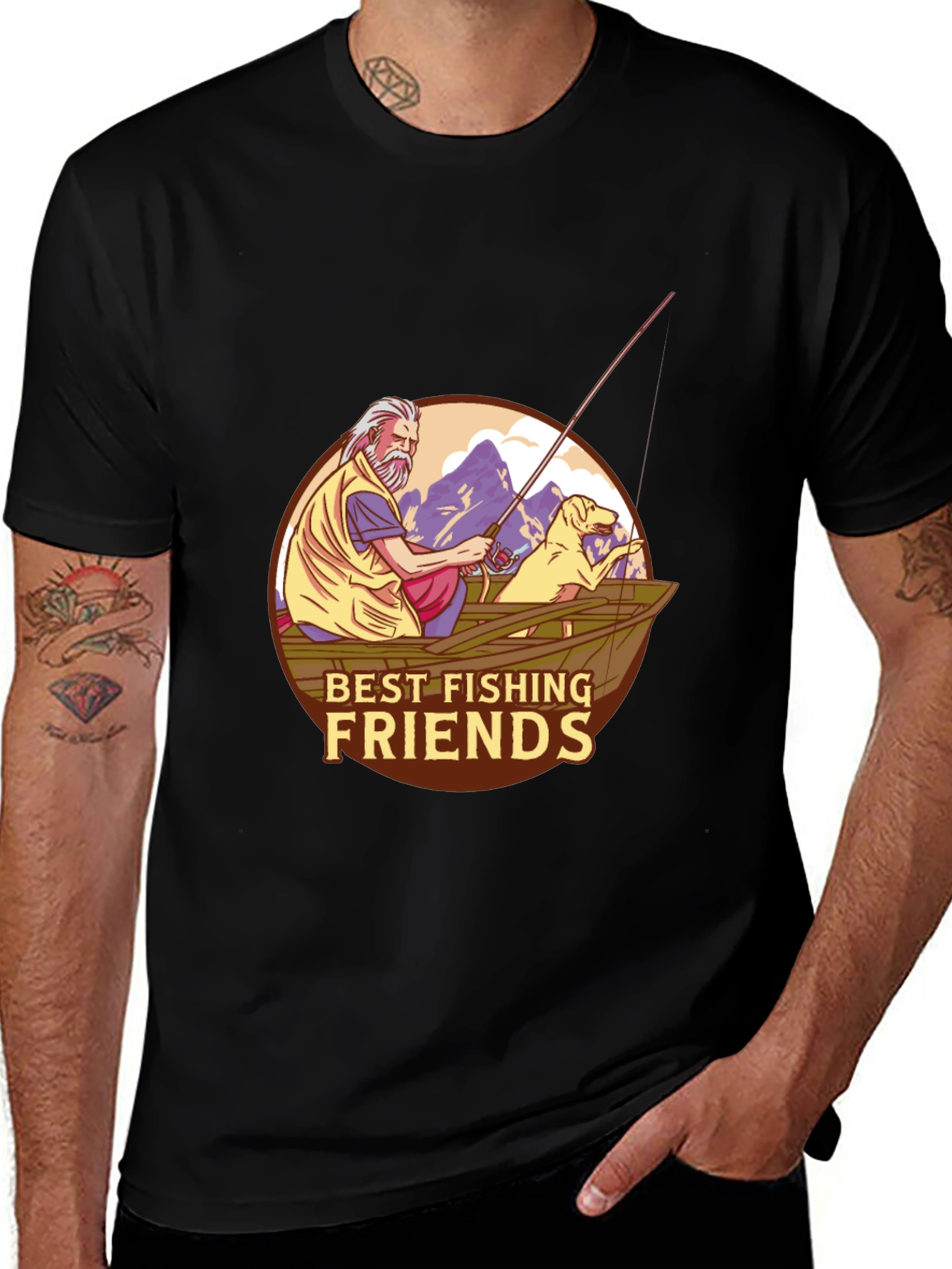 Variant 15 of Best Fishing Friends T-Shirt - Fisherman & Dog