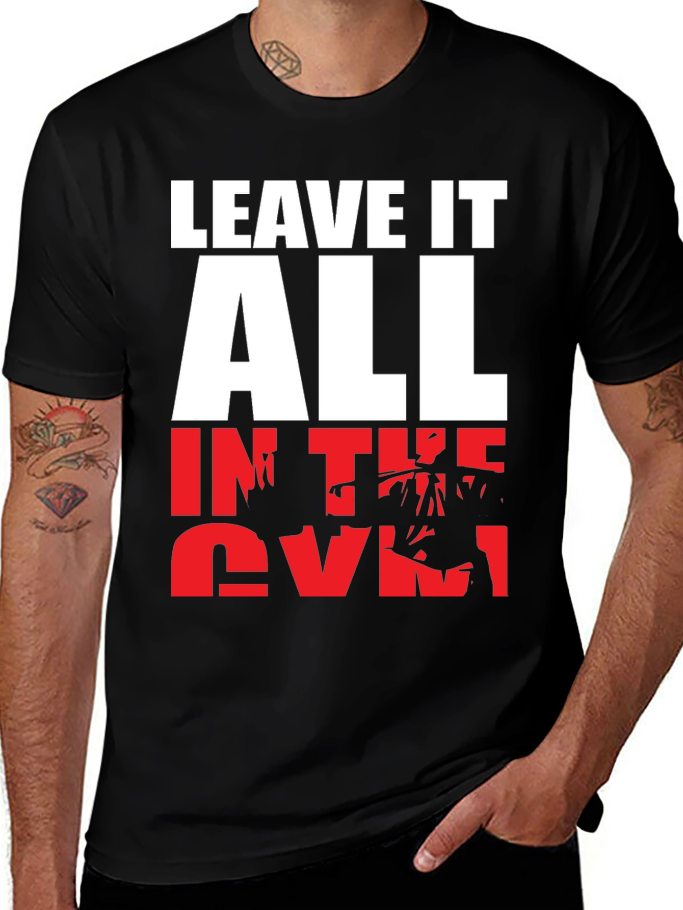 Variant 19 of Leave it All in the Gym Graphic Tee - Workout Motivation