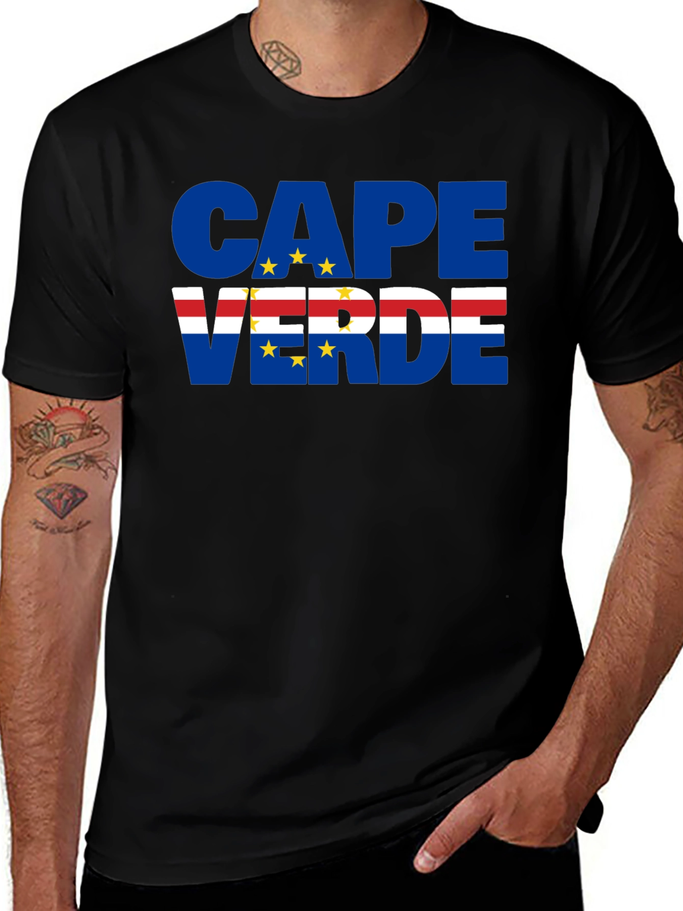 Cape Verde Flag T-Shirt Black