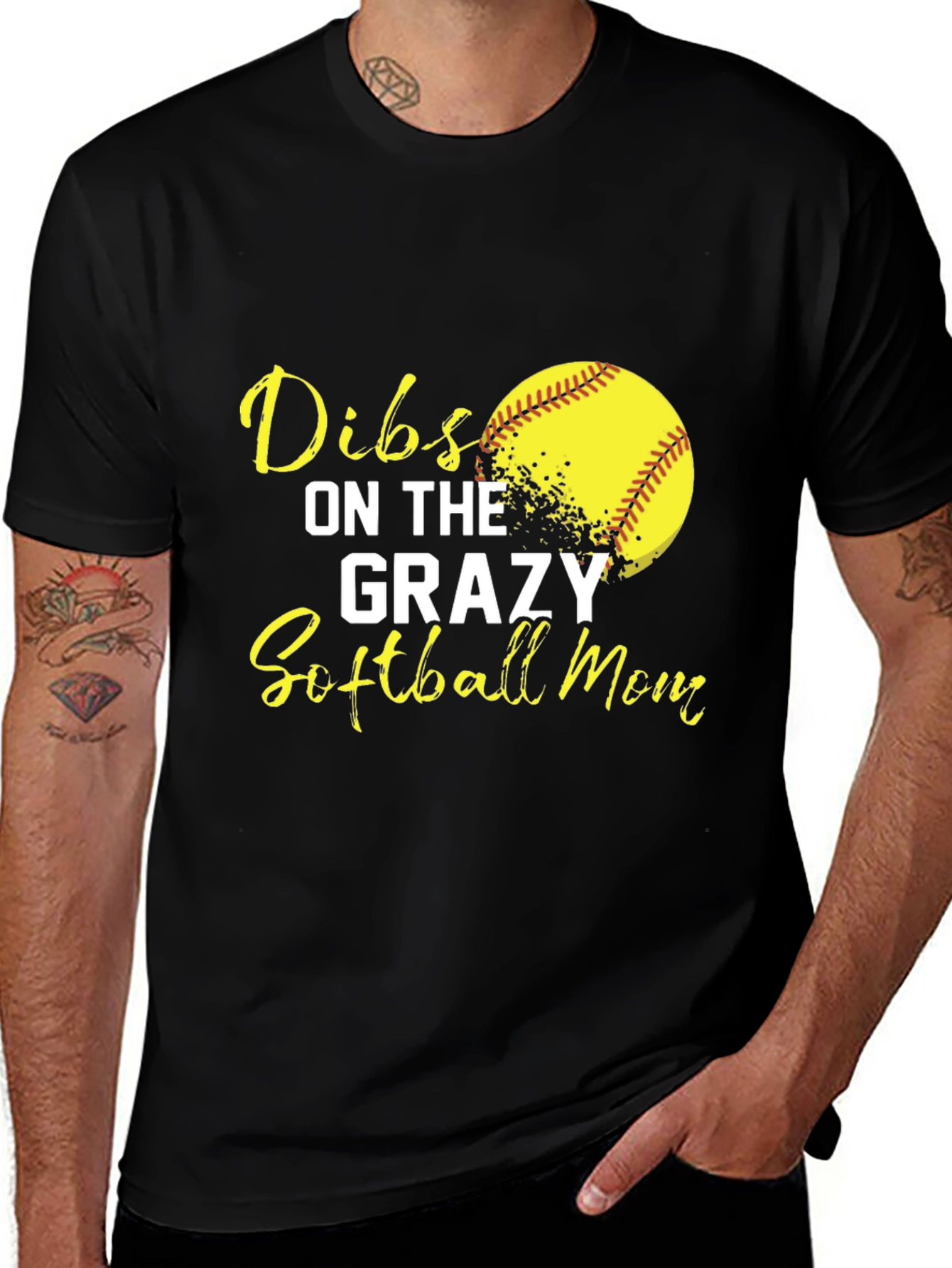 Variant 22 of Dibs on the Crazy Softball Mom Graphic T-Shirt