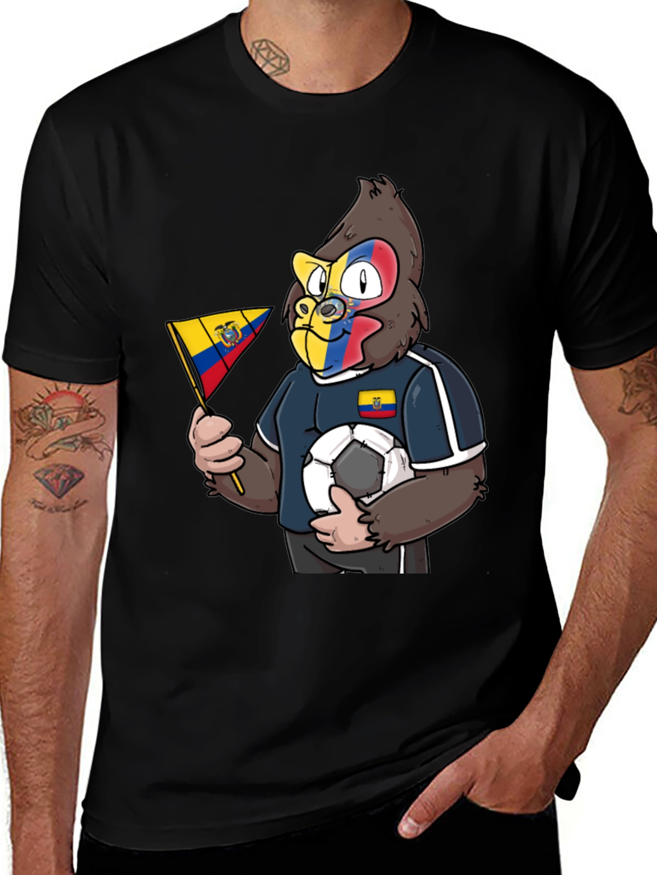Ecuador Soccer Gorilla T-Shirt - Fan Apparel