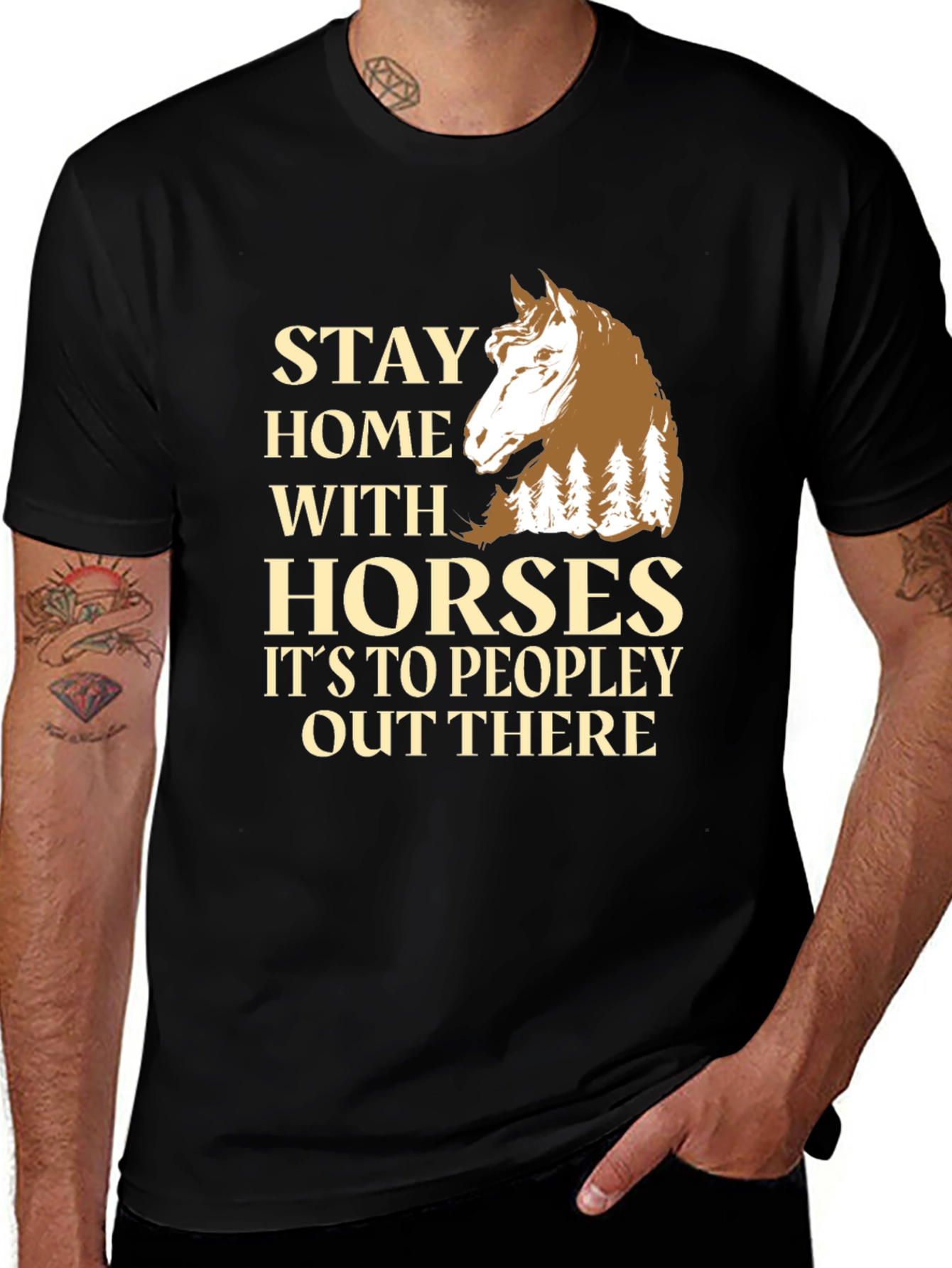 Variant 21 of Stay Home With Horses T-Shirt